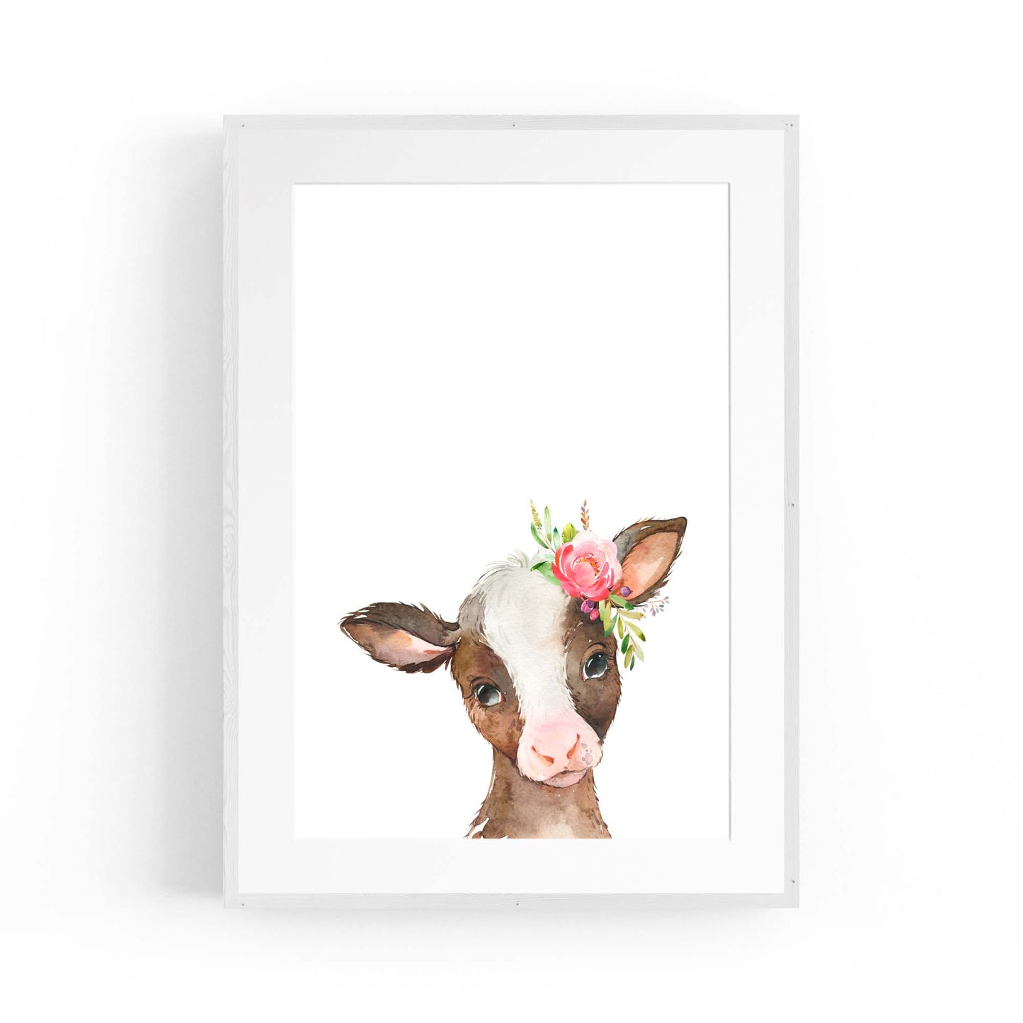 Cute Baby Cow Nursery Animal Gift Wall Art #2 - The Affordable Art Company