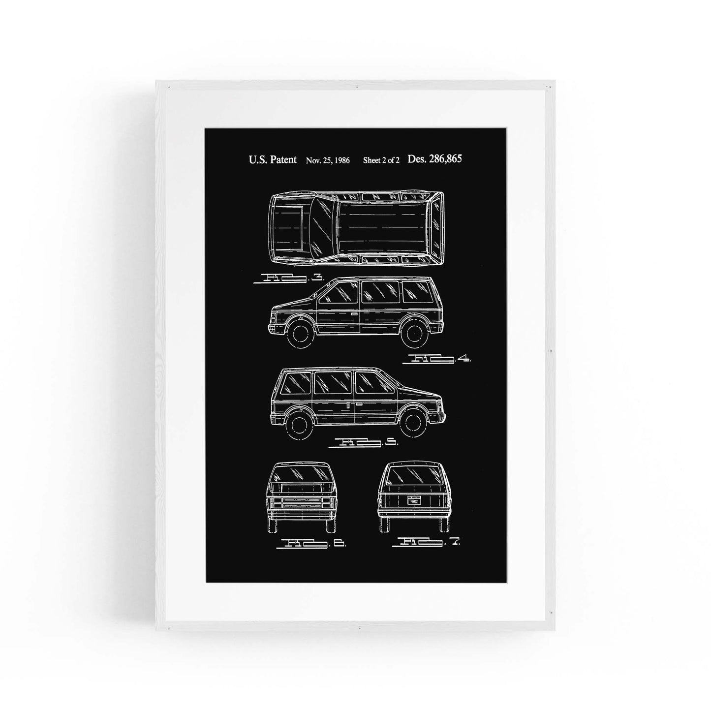 Vintage Minivan Patent Garage Wall Art #1 - The Affordable Art Company