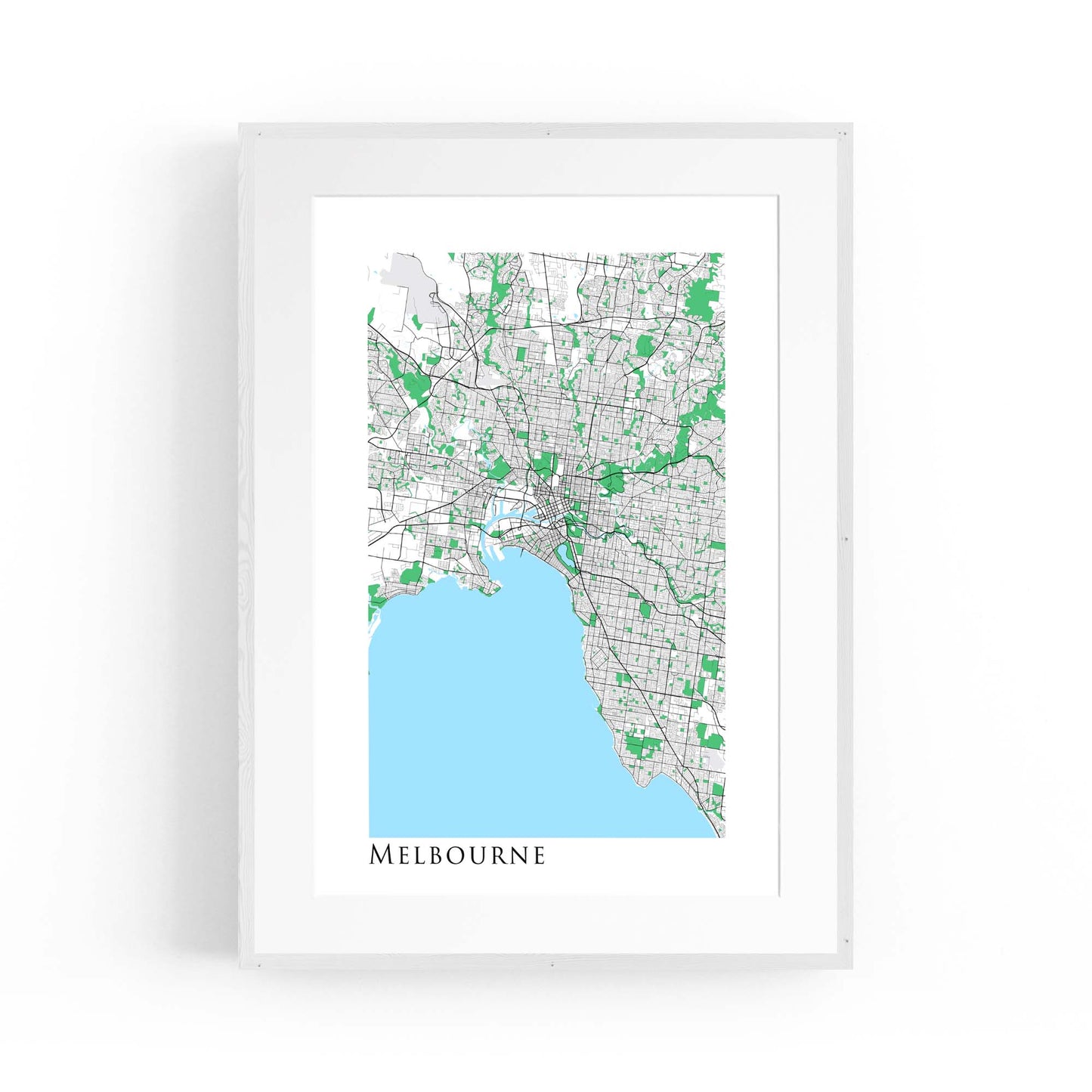 Minimal Melbourne Map Victoria Wall Art - The Affordable Art Company