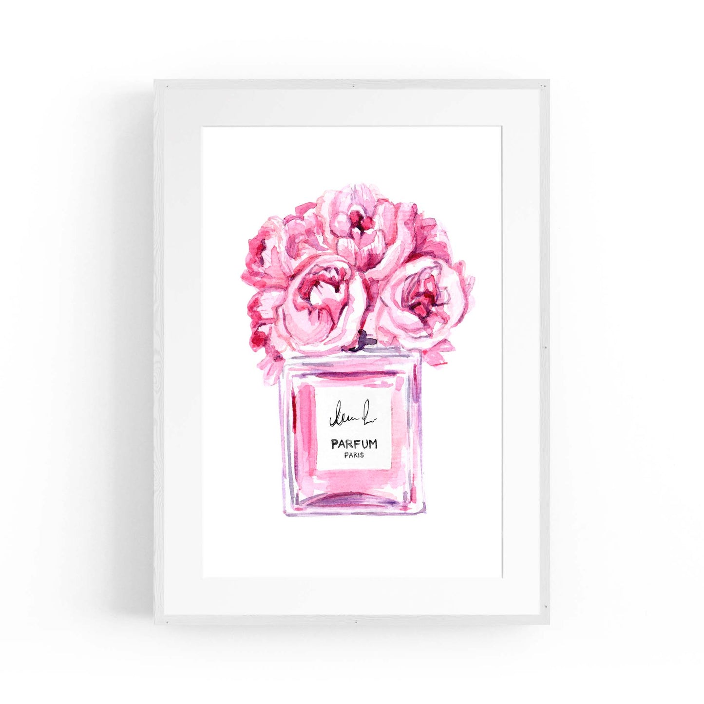 Pink Minimal Perfume Bottle Fashion Wall Art #1 - The Affordable Art Company