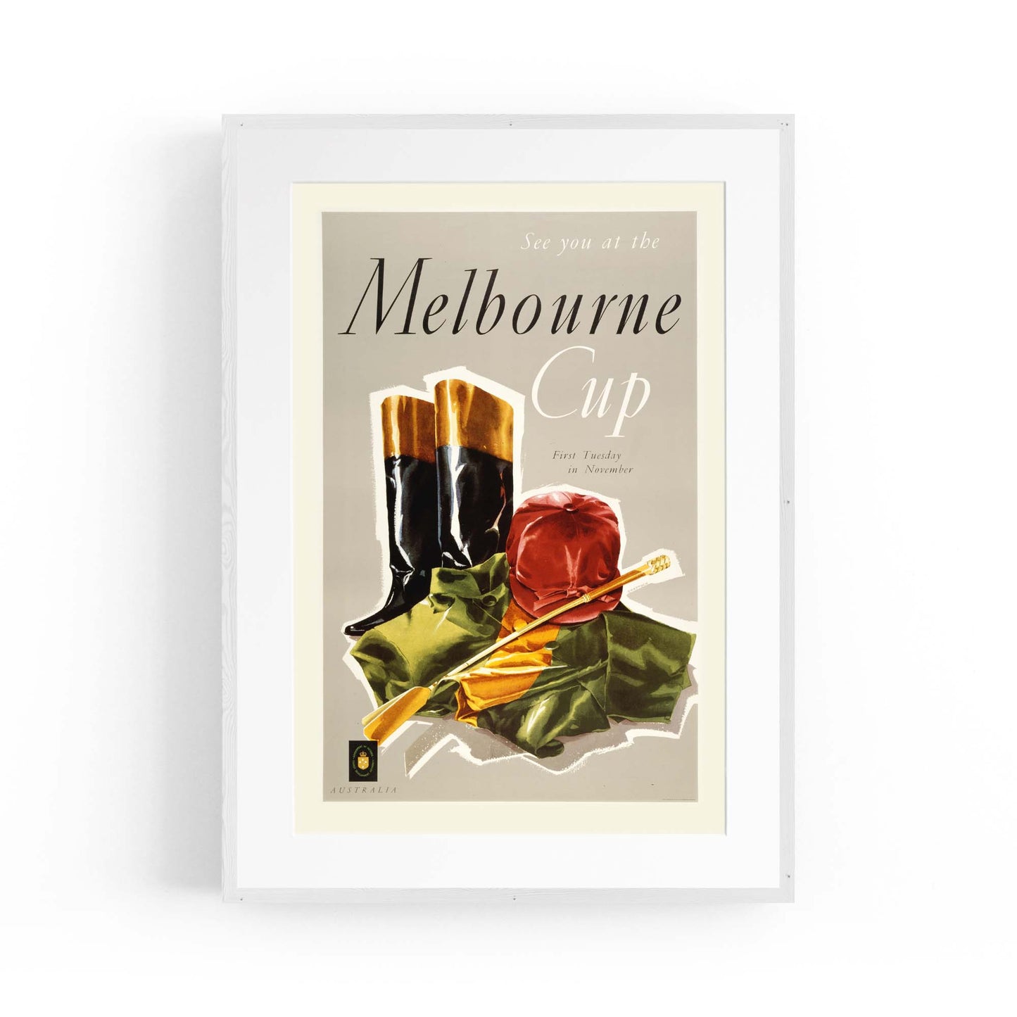 Vintage Melbourne Cup Advert Victoria Wall Art - The Affordable Art Company