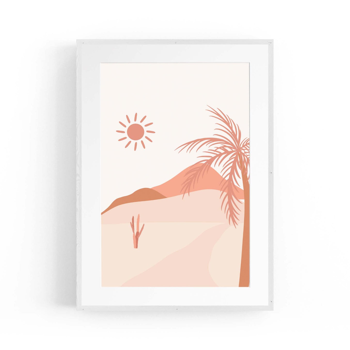 Minimal Beach Pink & Pastel Retro Wall Art - The Affordable Art Company