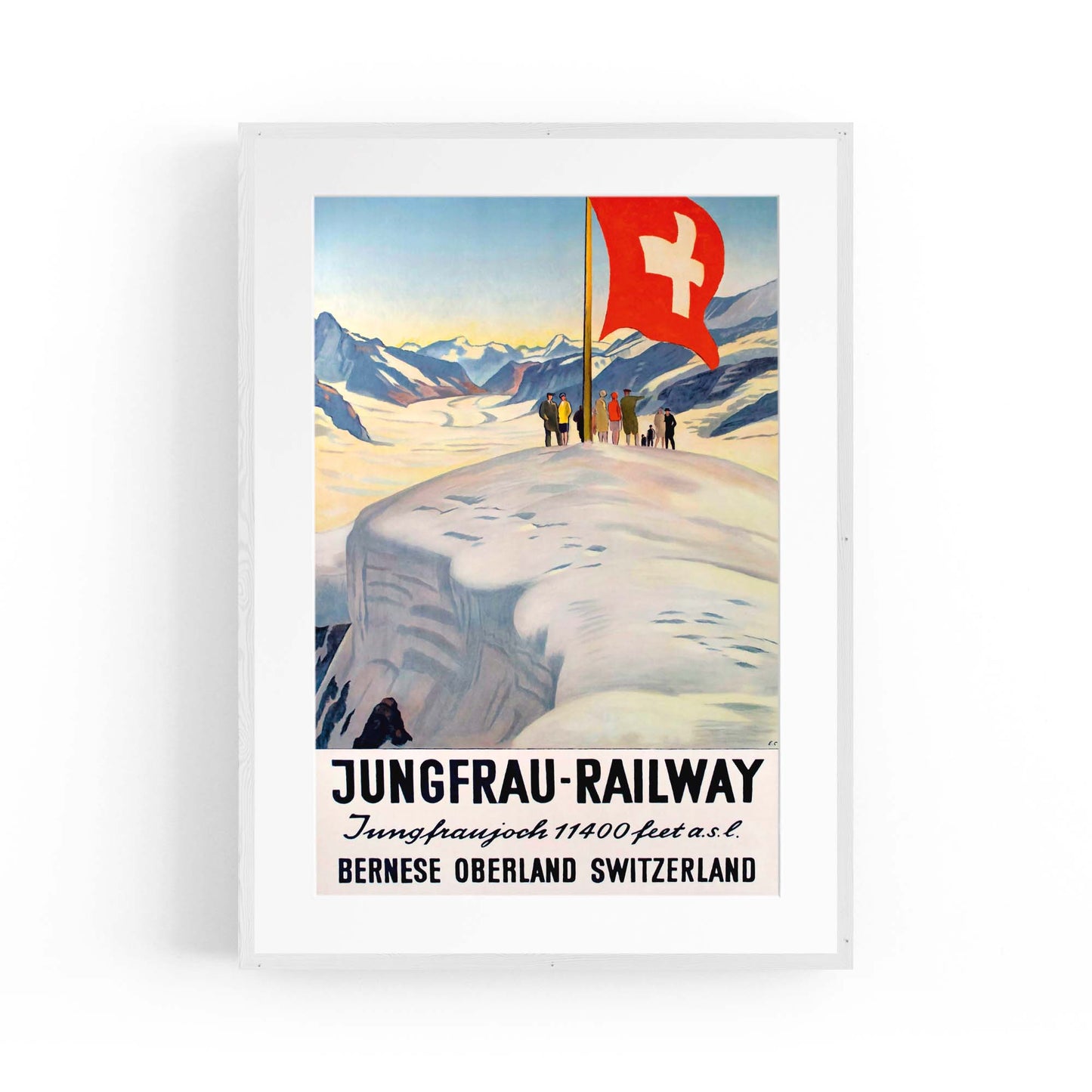 Jungfrau Railway Switzerland Vintage Travel Advert Wall Art - The Affordable Art Company