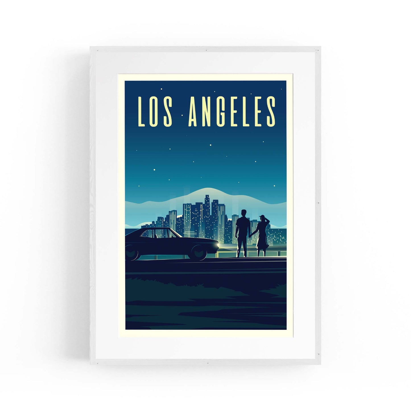 Retro Los Angeles California Travel Vintage Wall Art - The Affordable Art Company