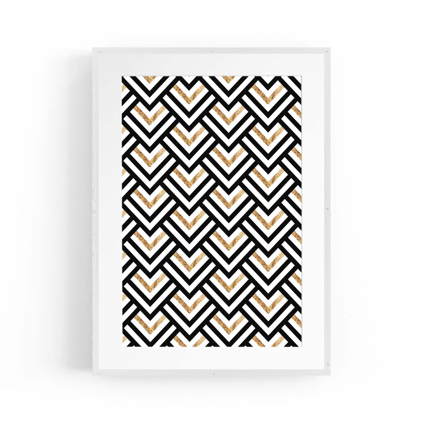 Geometric Pattern Abstract Black & White Wall Art #4 - The Affordable Art Company