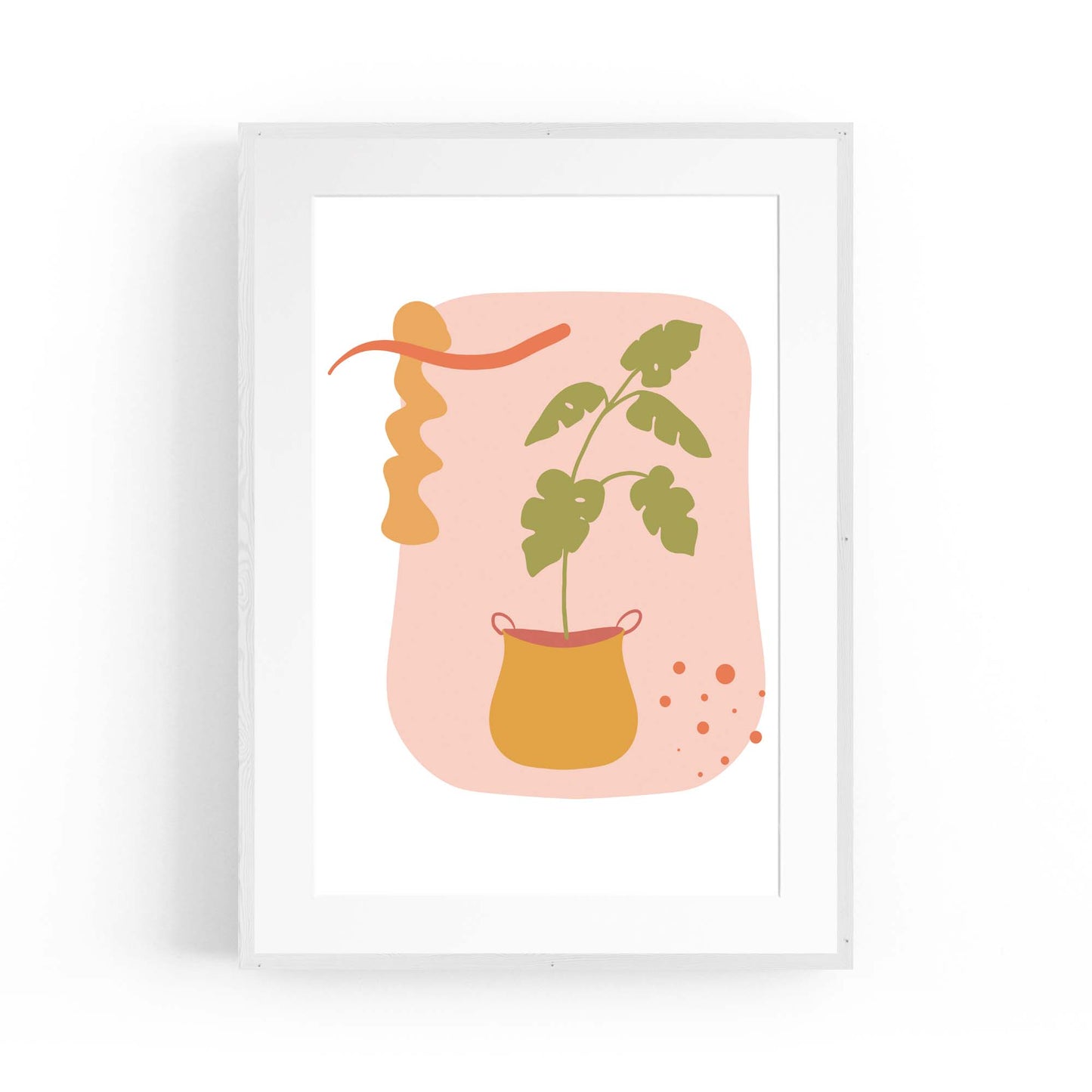 Abstract House Plant Minimal Living Room Wall Art #1 - The Affordable Art Company