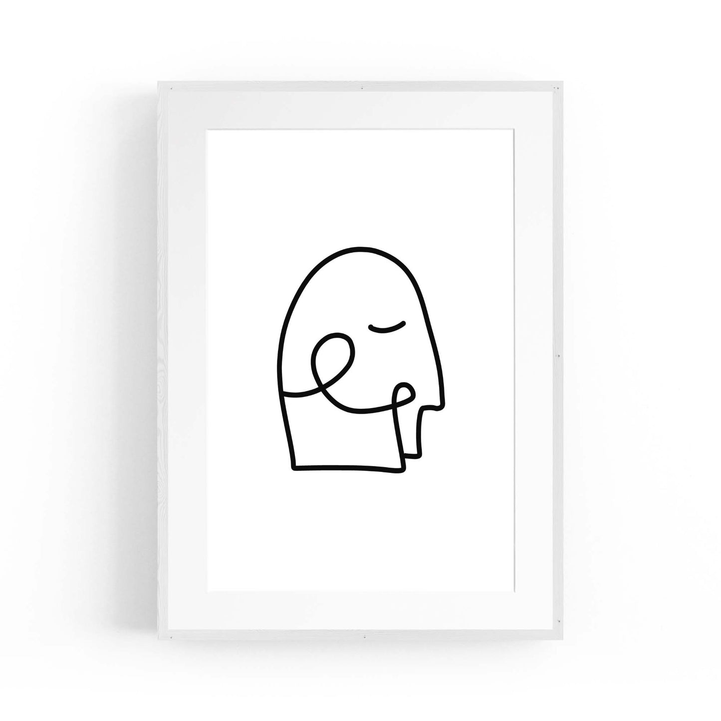 Minimal Abstract Line Face Modern Wall Art #7 - The Affordable Art Company