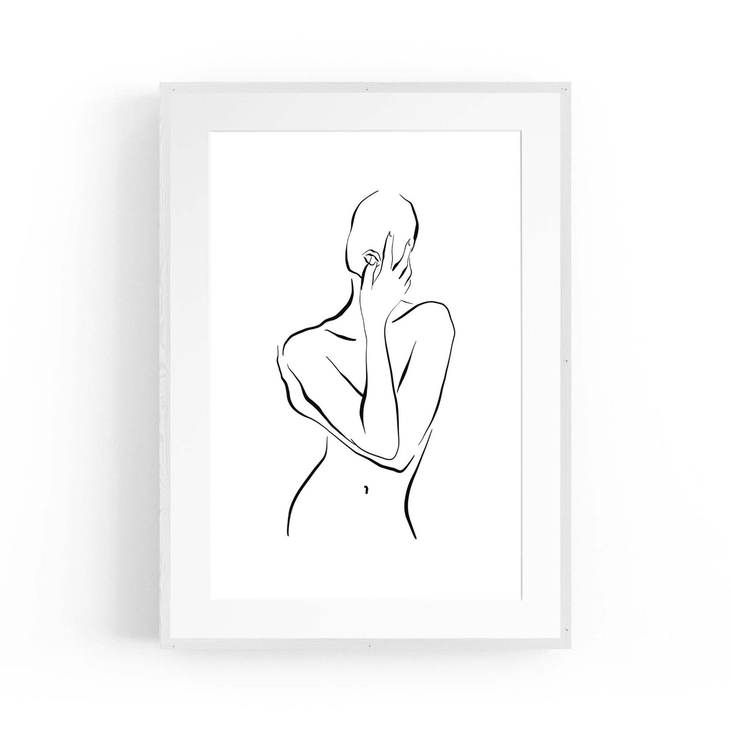 Nude Female Body Minimal Line Drawing Wall Art #1 - The Affordable Art Company