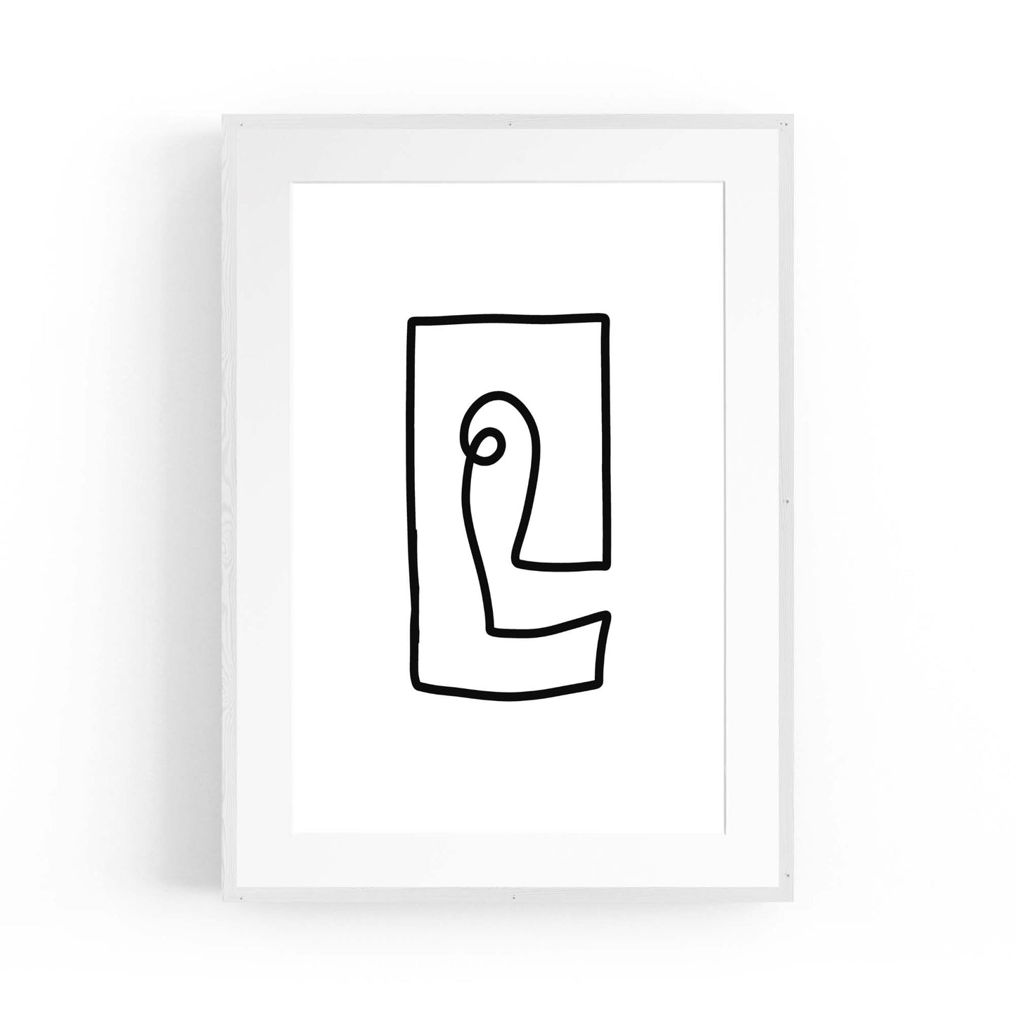 Squared Abstract Face Minimal Drawing Wall Art - The Affordable Art Company