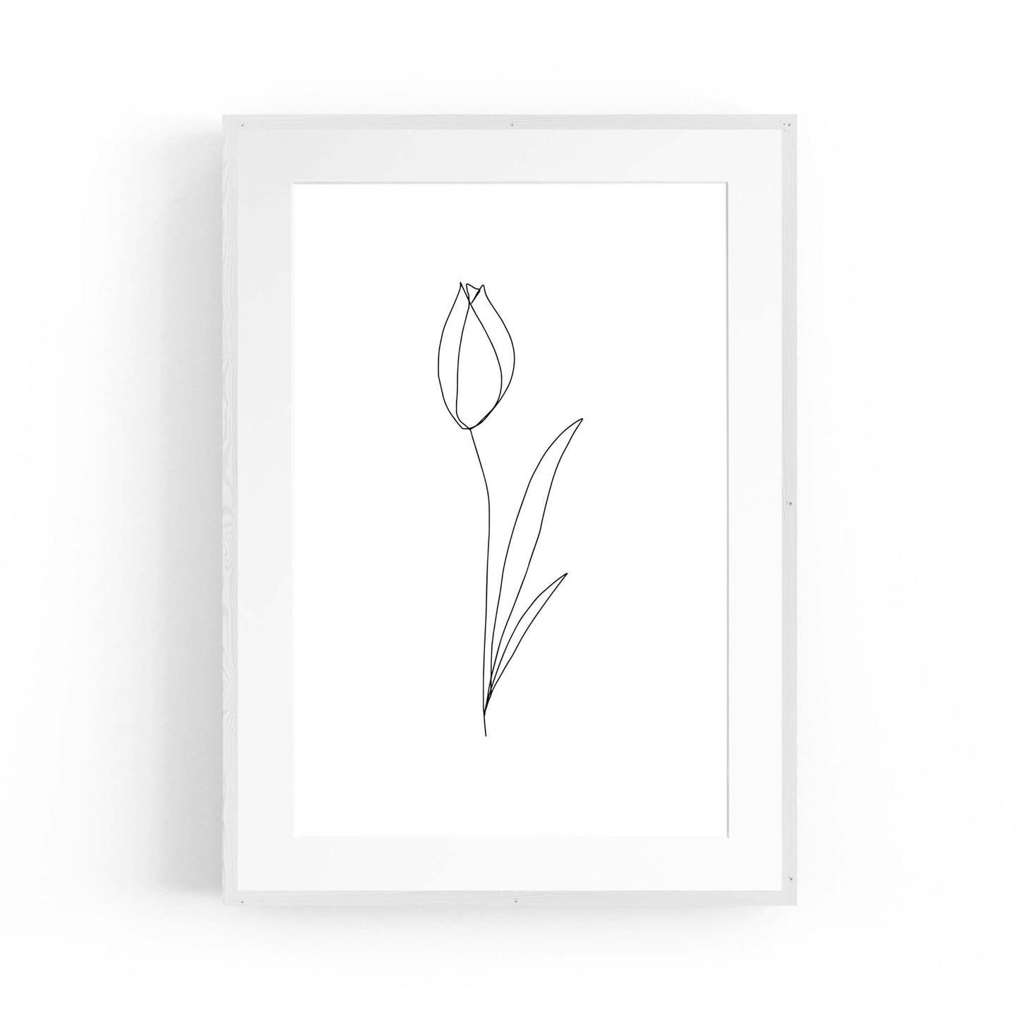 Minimal Tulip Flower Line Drawing Wall Art #1 - The Affordable Art Company
