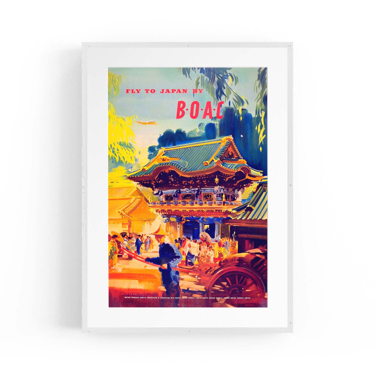 Fly to Japan Vintage Travel Japanese Wall Art - The Affordable Art Company