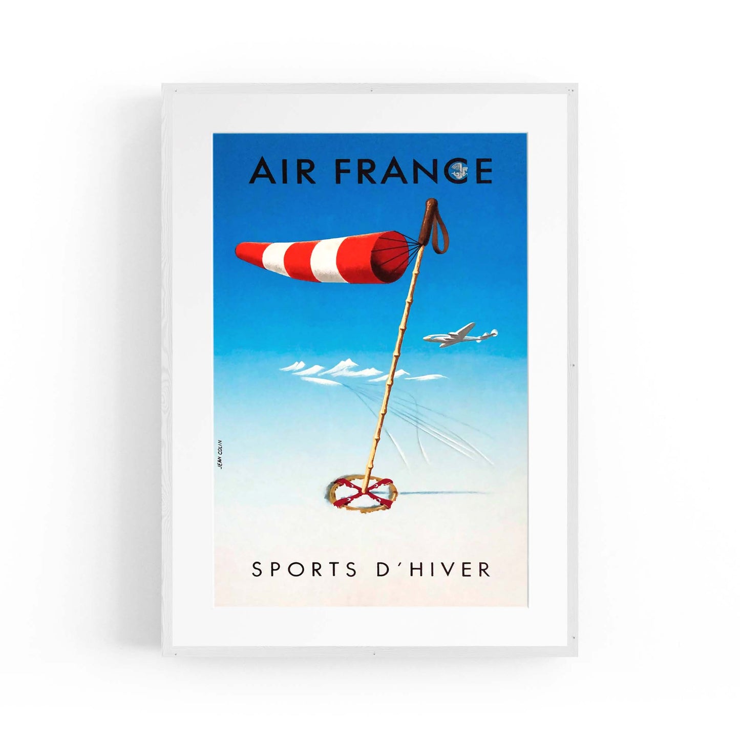 Winter Sports by Air France Vintage Travel Advert Wall Art - The Affordable Art Company
