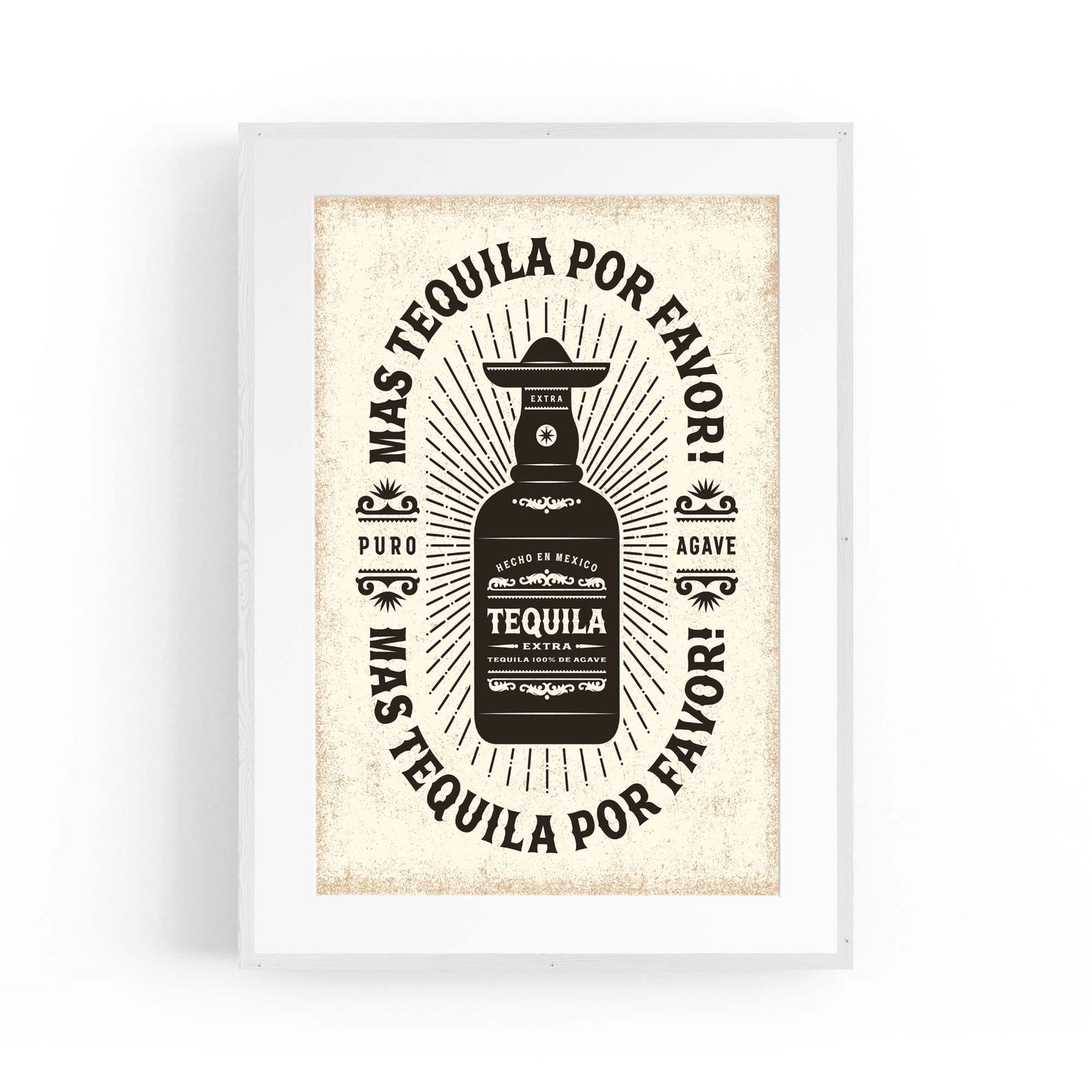 Tequila Vintage Advert Bar Pub Hotel Wall Art - The Affordable Art Company