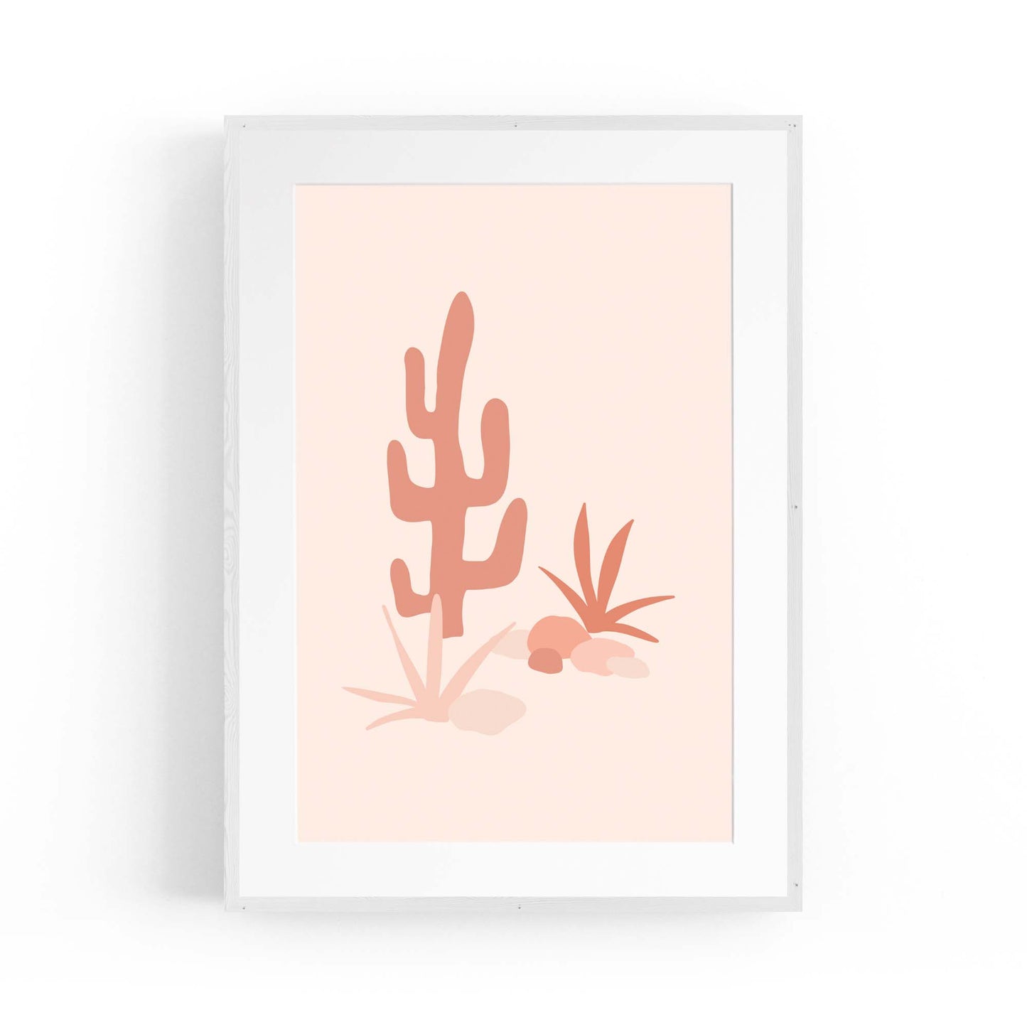Minimal Cactus Retro Landscape Desert Wall Art #2 - The Affordable Art Company