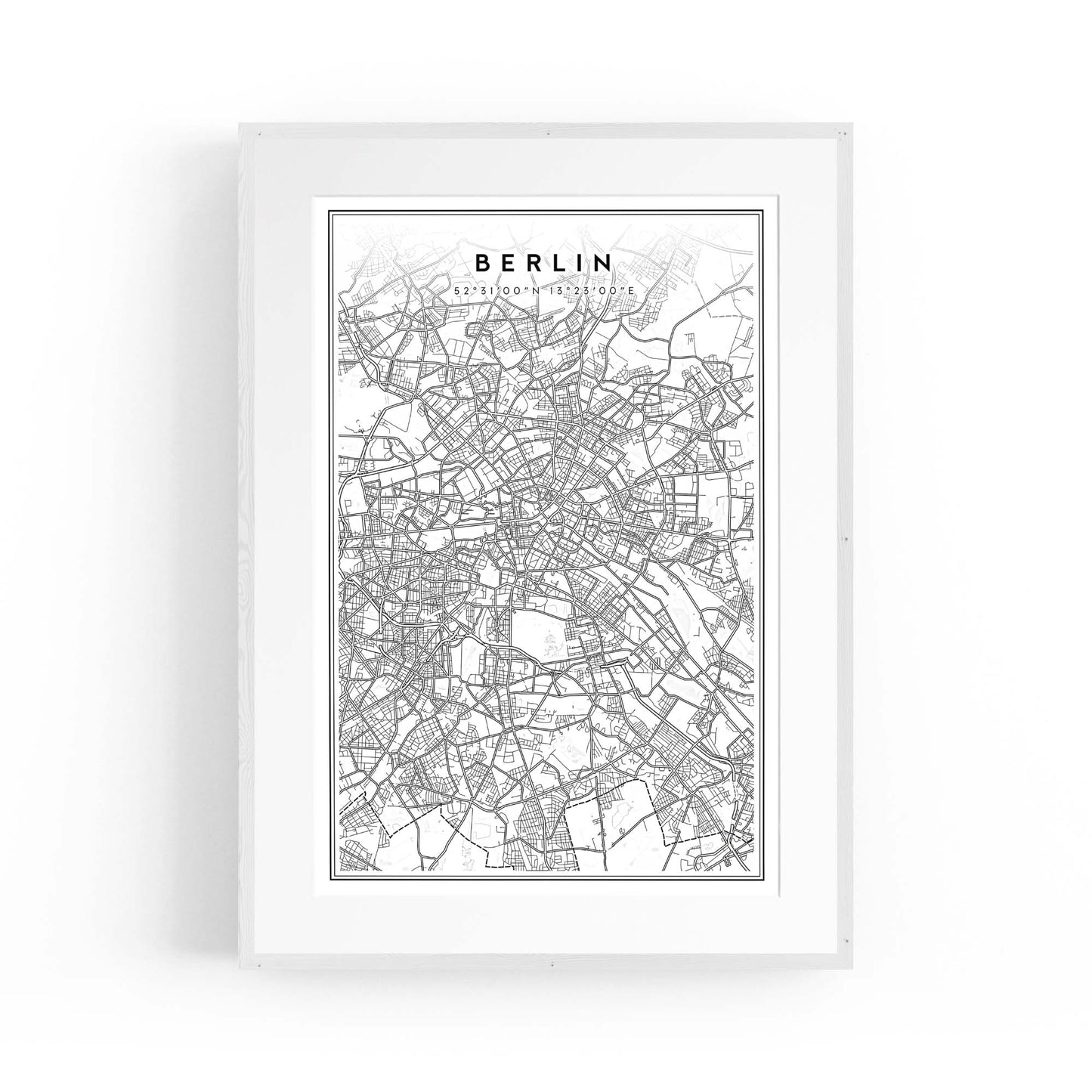 Berlin Germany Minimal Map Travel Wall Art - The Affordable Art Company