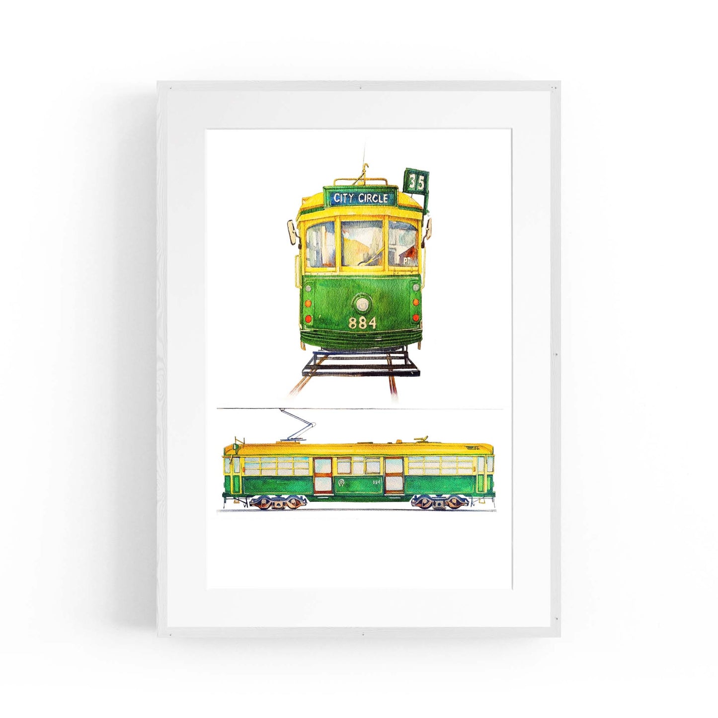 Melbourne Tram Painting Original Wall Art - The Affordable Art Company