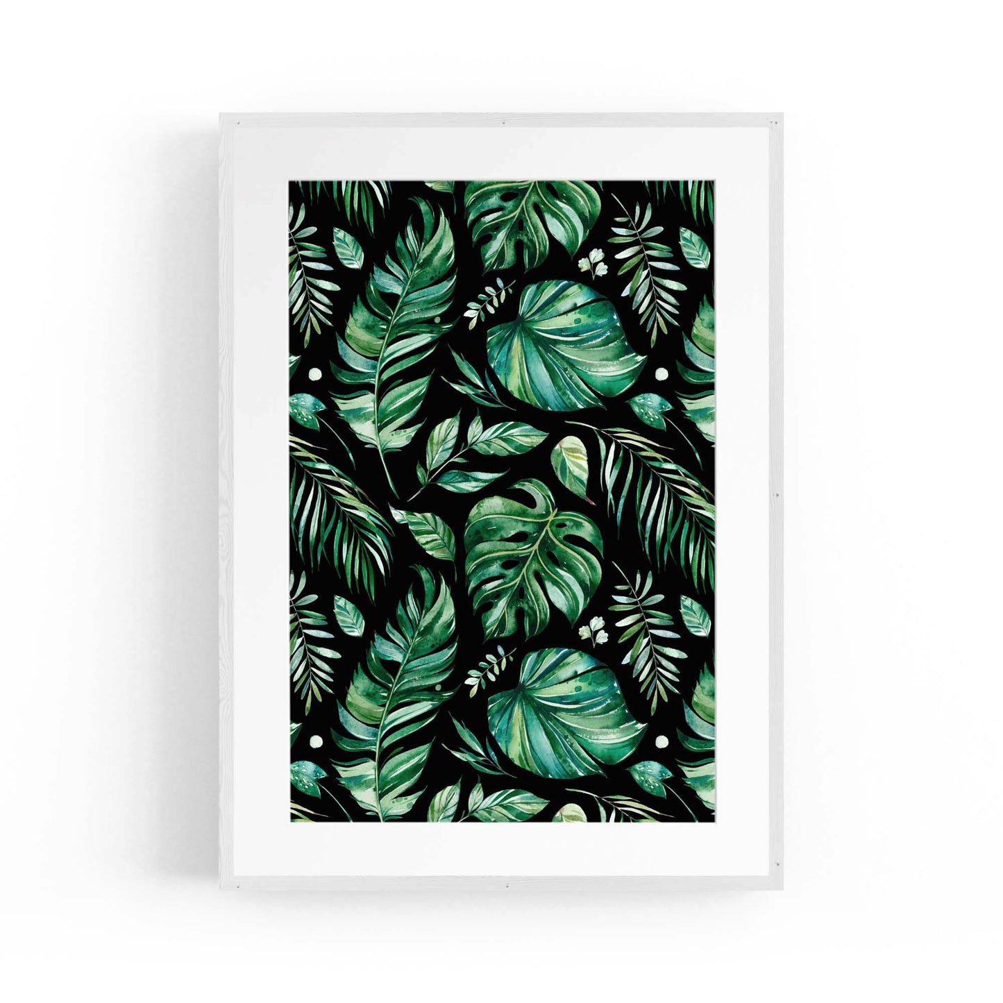 Tropical Leaf Pattern Green Plant Leaves Wall Art #4 - The Affordable Art Company