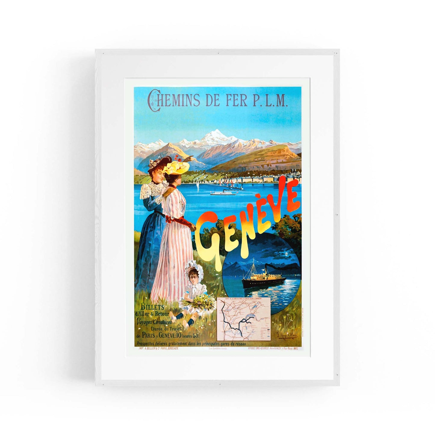 Geneve, Switzerland Vintage Travel Advert Wall Art - The Affordable Art Company