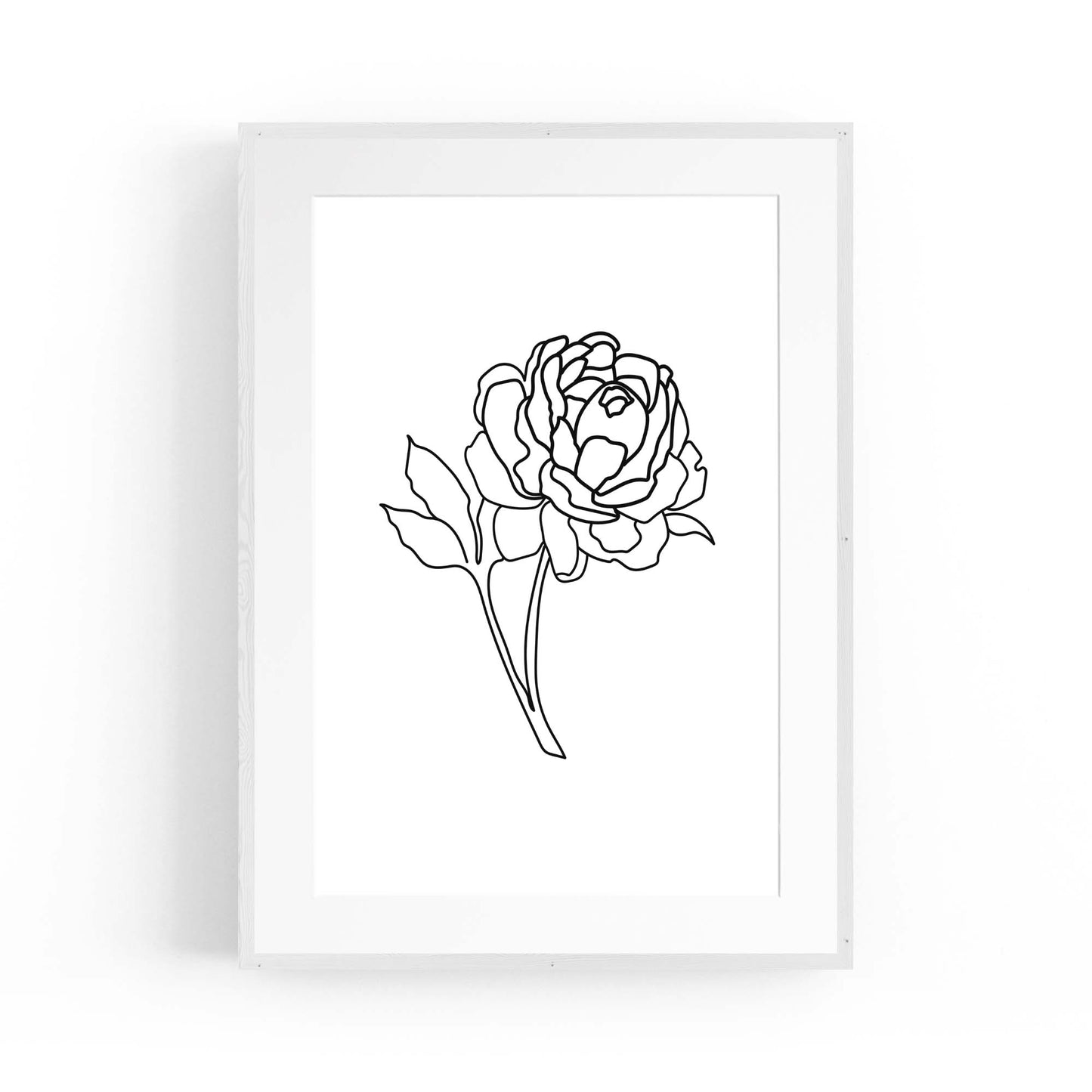 Rose Flower Line Drawing Minimal Kitchen Wall Art #4 - The Affordable Art Company