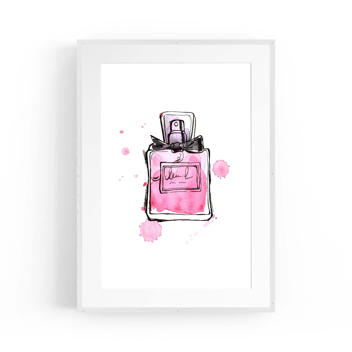 Pink Floral Perfume Bottle Fashion Flowers Wall Art #5 - The Affordable Art Company