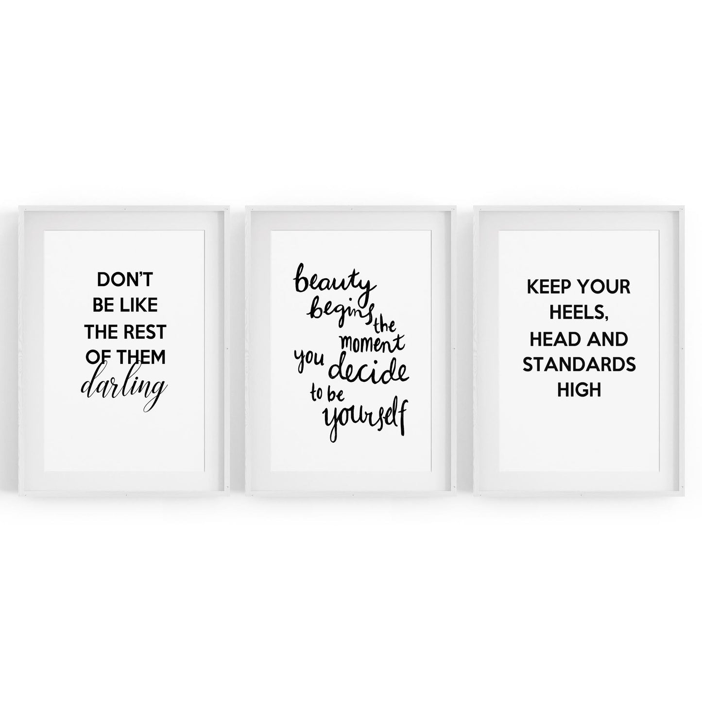 Set of Fashion Quote Girls Bedroom Wall Art - The Affordable Art Company