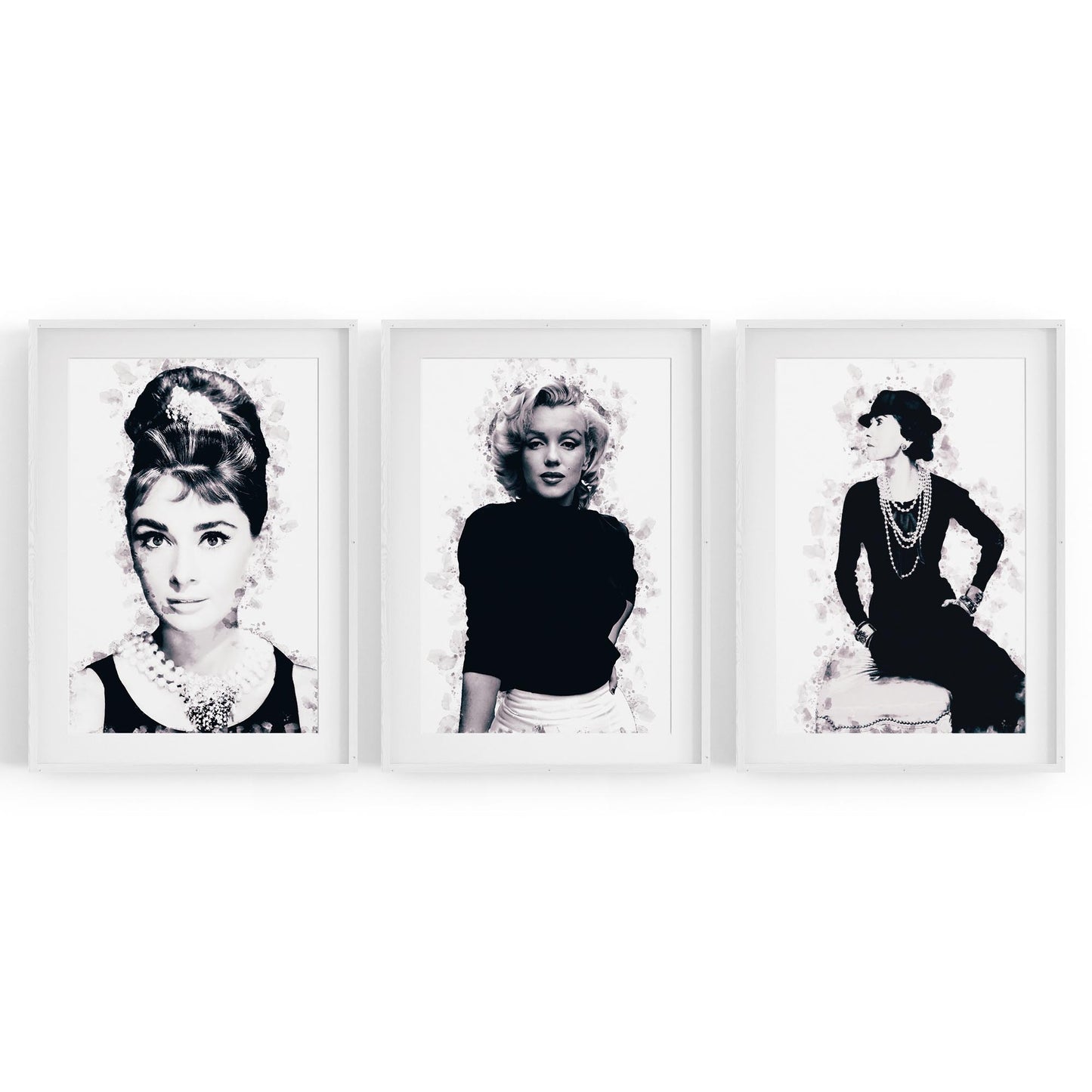 Set of Fashion Icons Ink Style Minimal Wall Art #1 - The Affordable Art Company