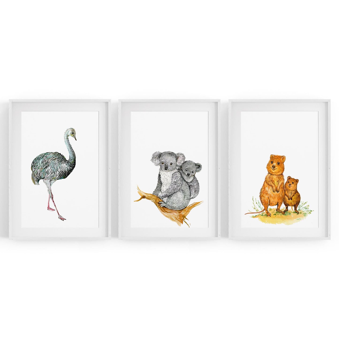 Set of Australian Animals Nursery Cute Wall Art #1 - The Affordable Art Company