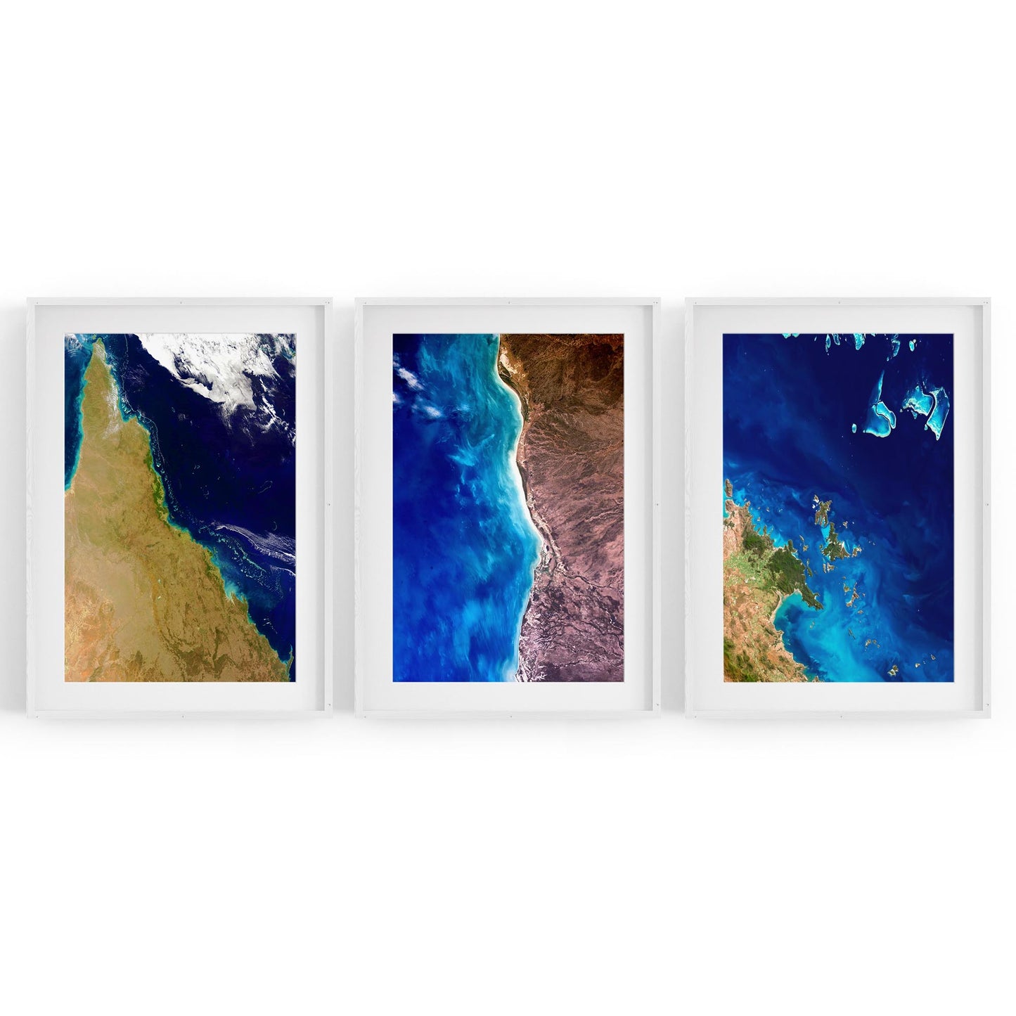 Set of Australian Satellite Photographs Wall Art - The Affordable Art Company