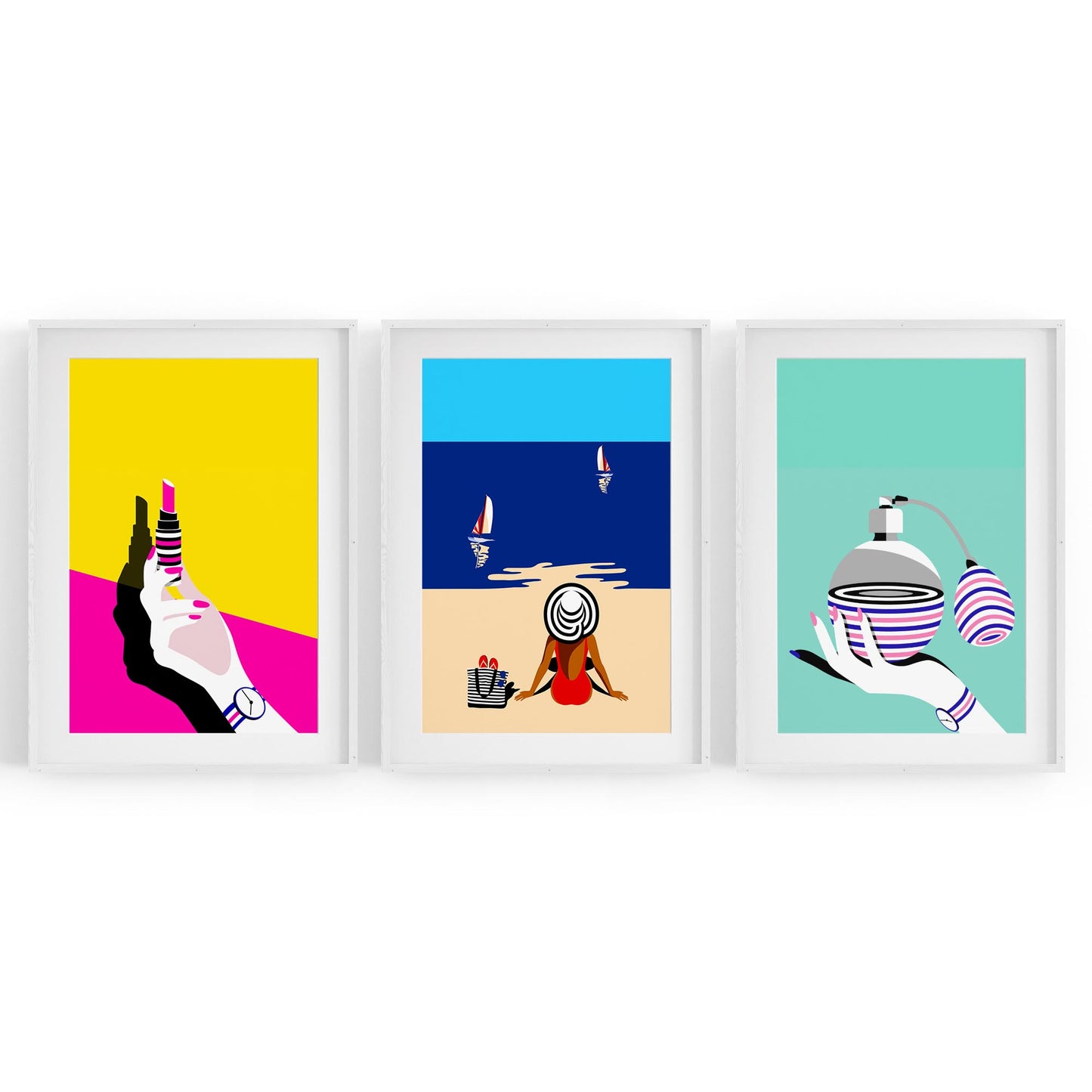 Set of Retro Fashion Girls Bedroom Wall Art - The Affordable Art Company