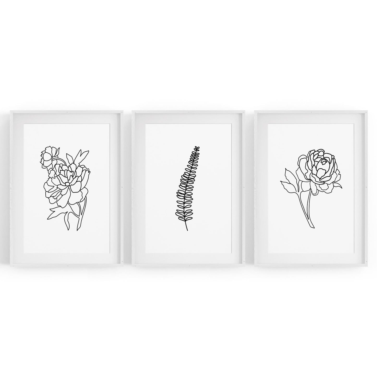 Set of Minimal Plant Abstract Hallway Wall Art #3 - The Affordable Art Company