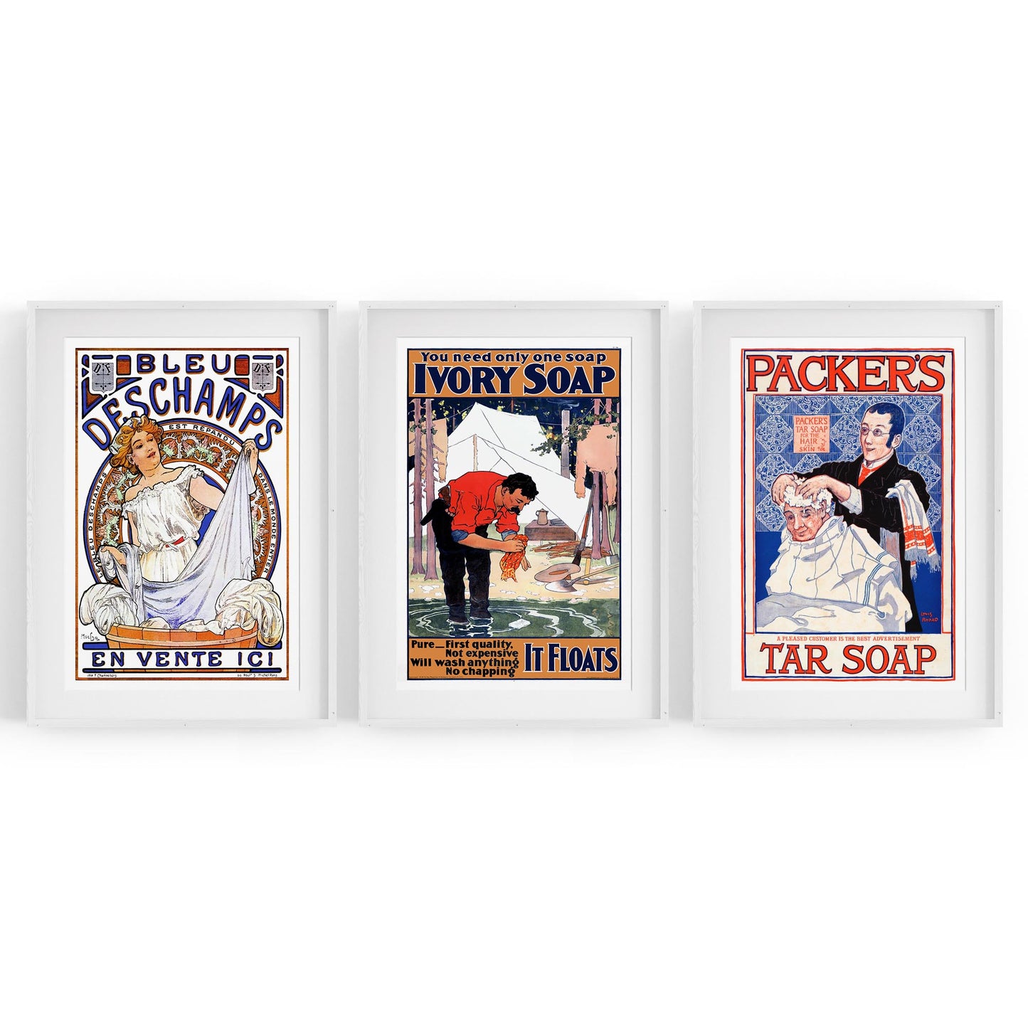 Set of Vintage Soap Adverts Laundry Room Wall Art - The Affordable Art Company