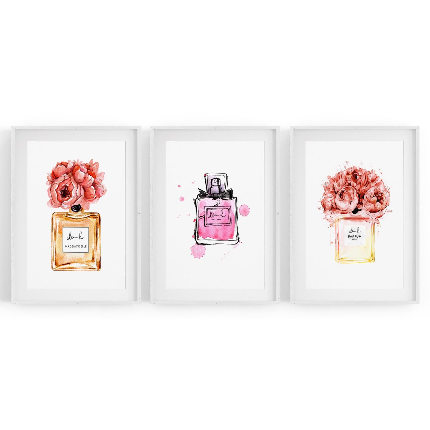 Set of Perfume Bottle Fashion Bedroom Wall Art #3 - The Affordable Art Company