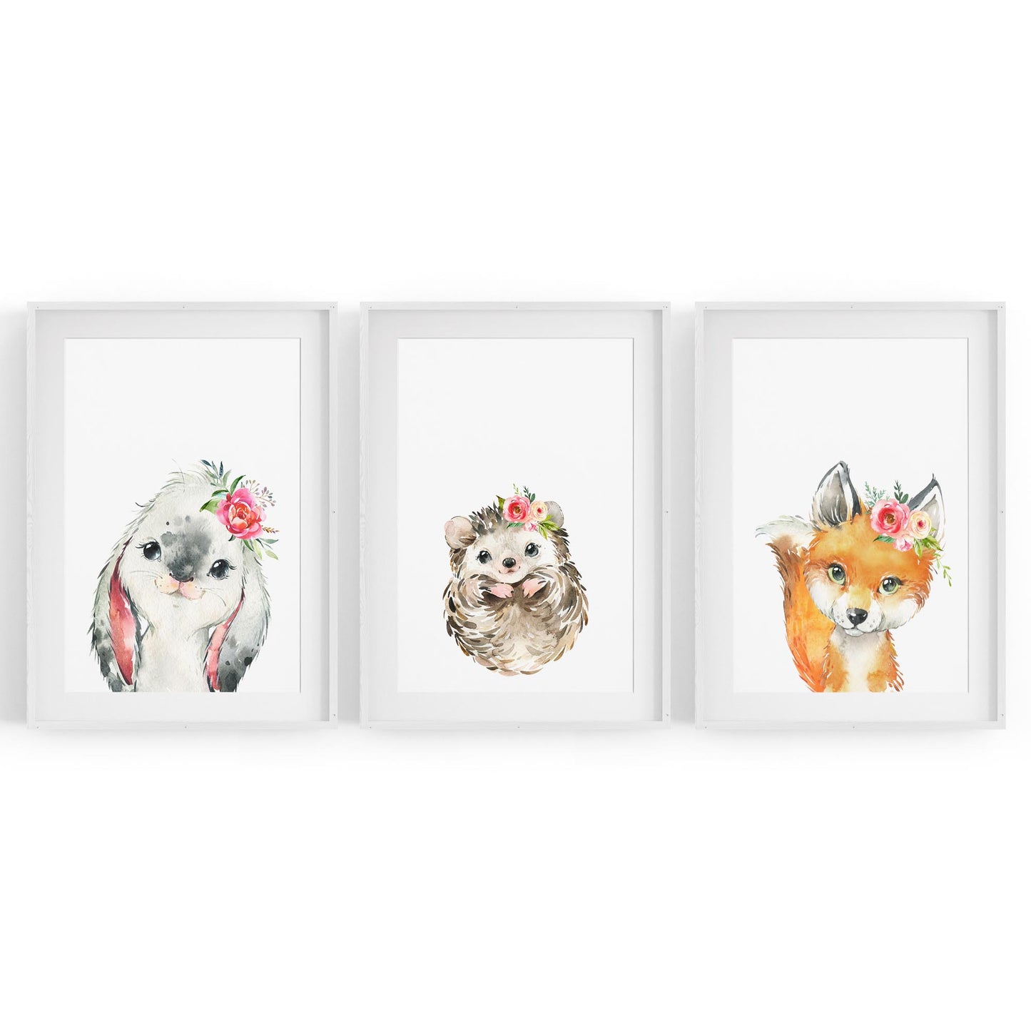 Set of Cute Baby Woodland Animals Nursery Wall Art #1 - The Affordable Art Company
