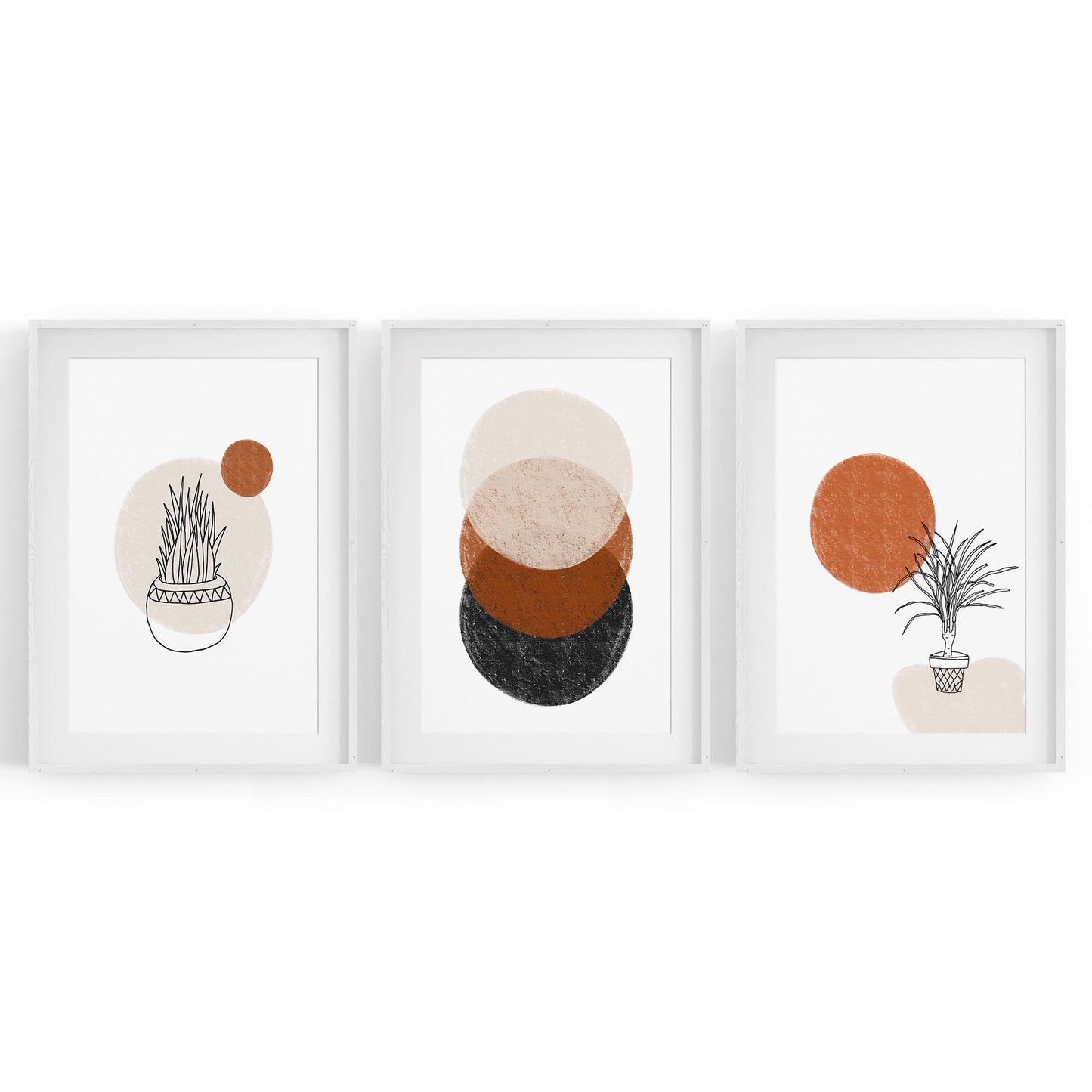 Set of Minimal Plant Abstract Hallway Wall Art #2 - The Affordable Art Company