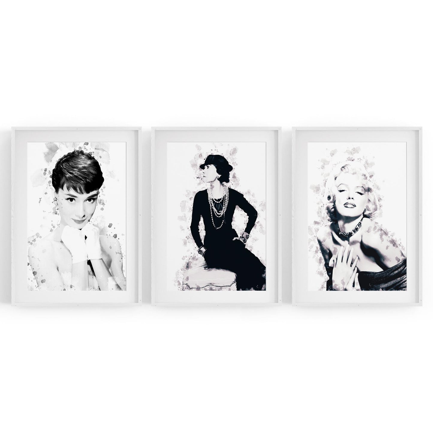 Set of Fashion Icons Ink Style Minimal Wall Art #2 - The Affordable Art Company