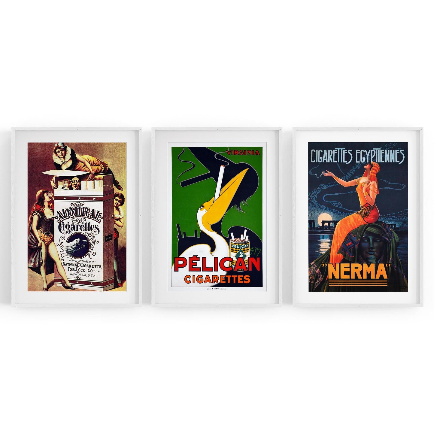Set of Vintage Cigarette Adverts Wall Art - The Affordable Art Company