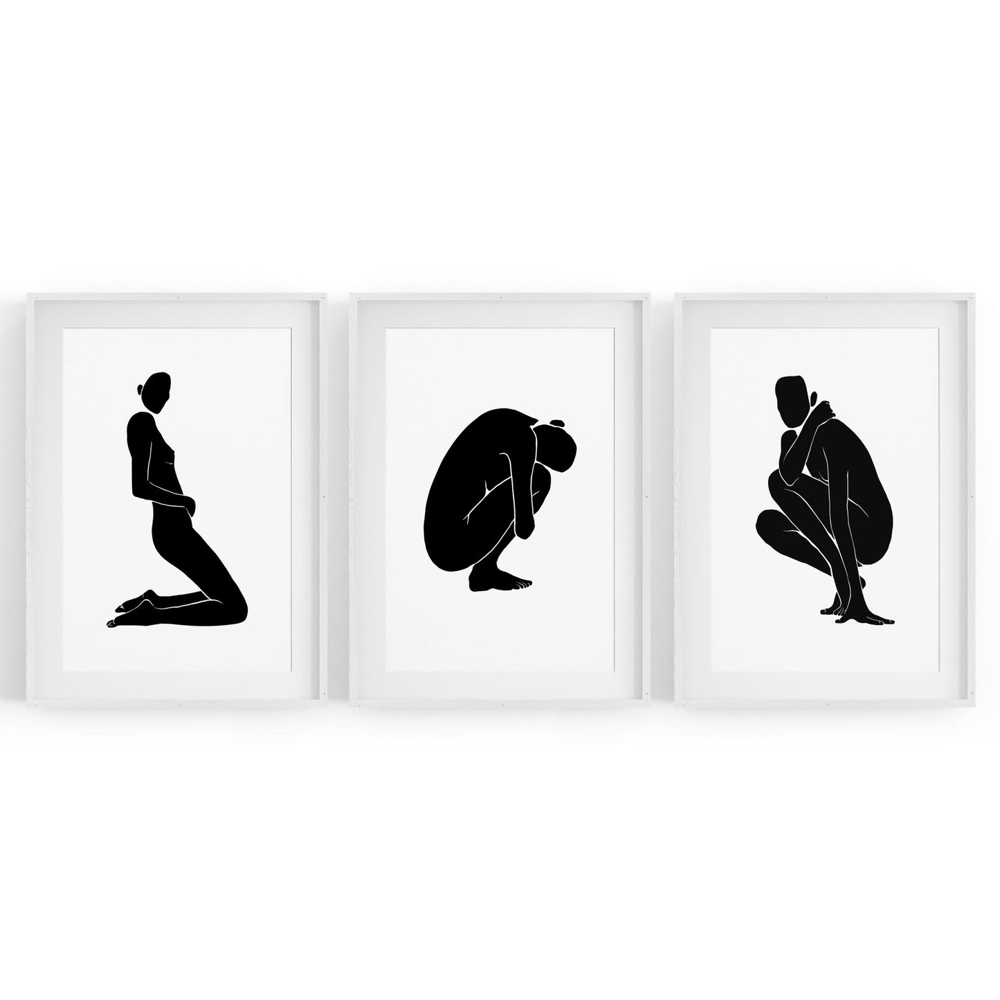 Set of Nude Body Drawing Female Minimal Wall Art #2 - The Affordable Art Company
