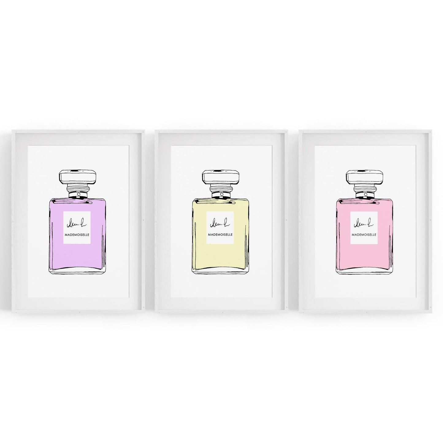 Set of Perfume Bottle Fashion Bedroom Wall Art #5 - The Affordable Art Company