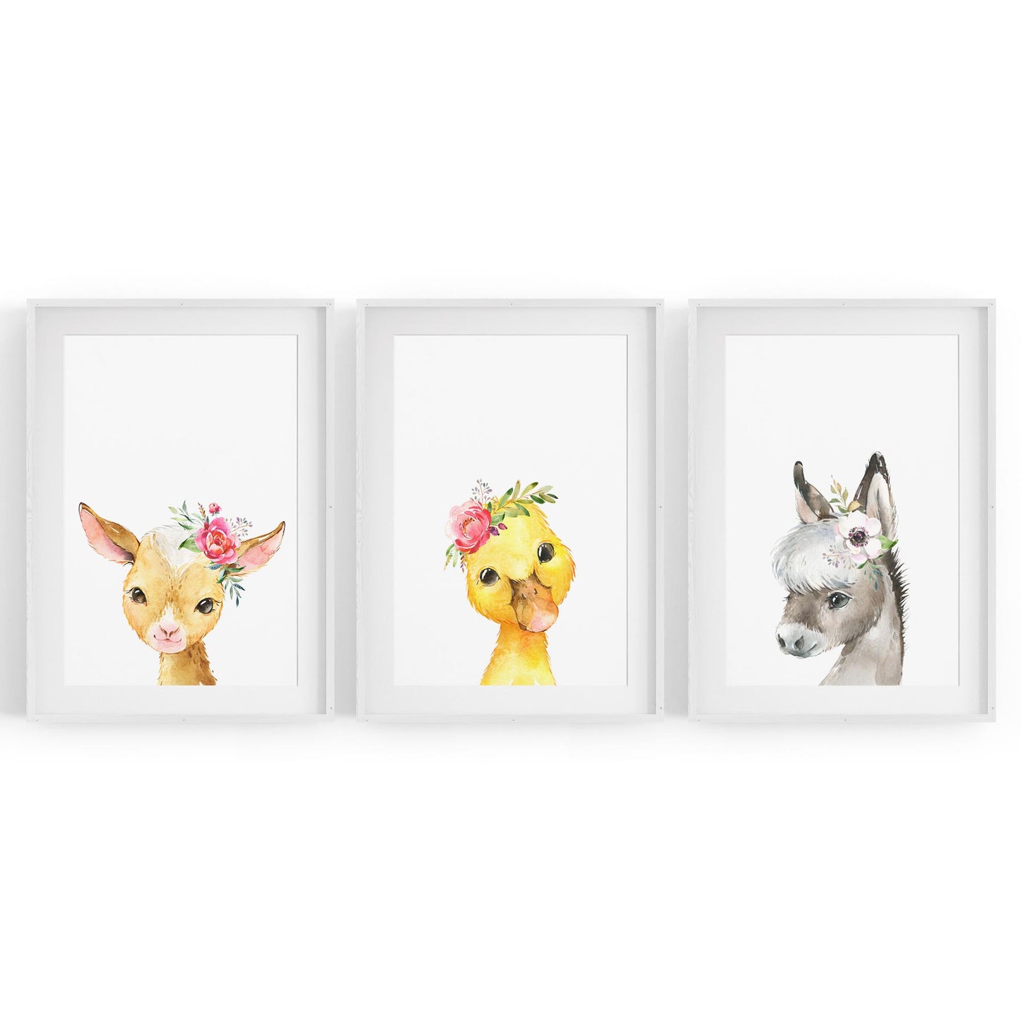 Set of Cute Baby Farm Animals Nursery Wall Art #2 - The Affordable Art Company