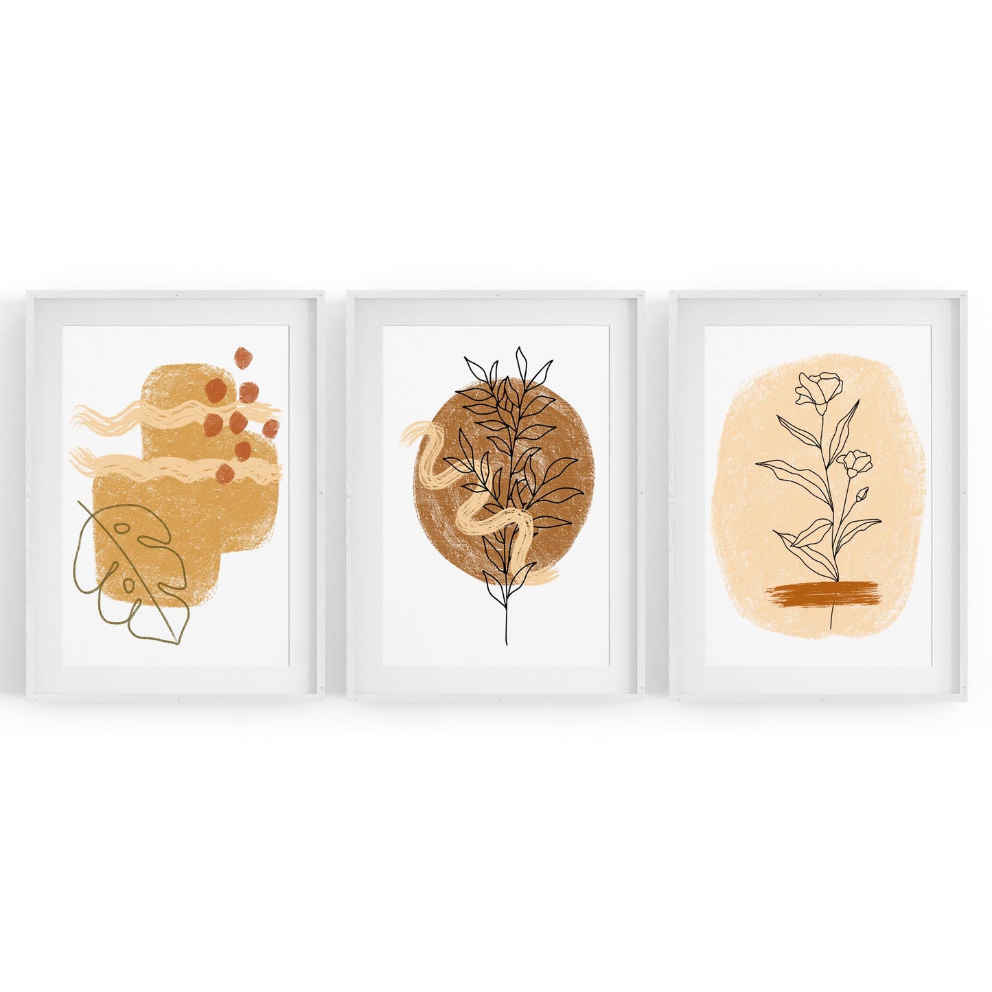 Set of Abstract Nature Kitchen Hallway Wall Art - The Affordable Art Company