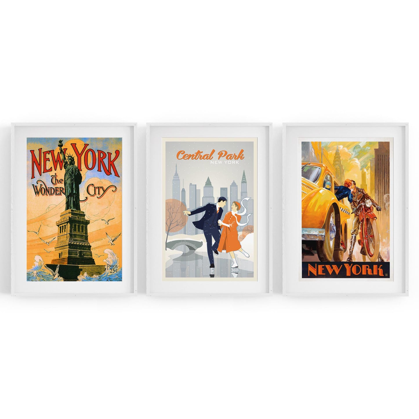 Set of Vintage New York Travel Advert Wall Art - The Affordable Art Company