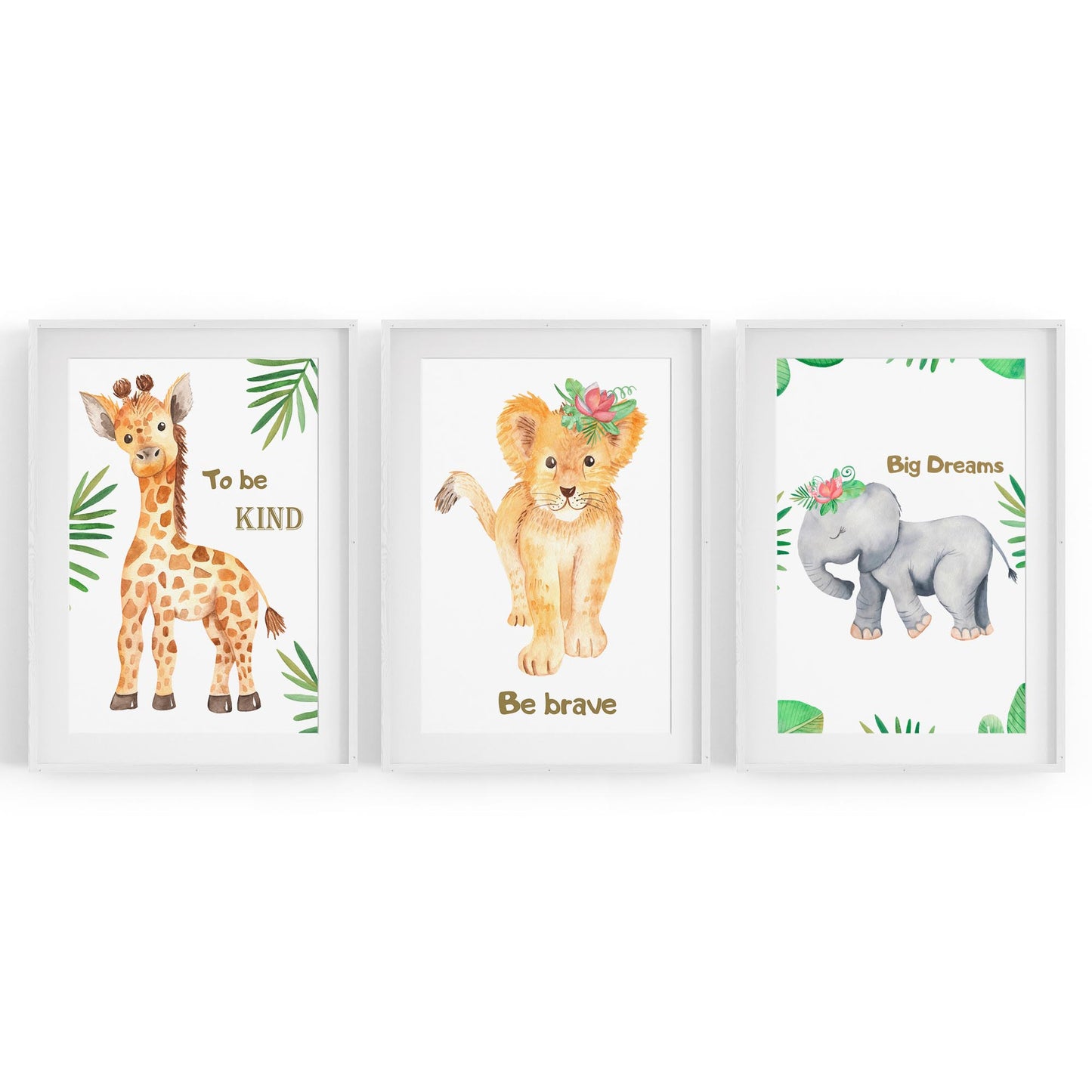 Set of Cute Baby Safari Animals Nursery Wall Art #5 - The Affordable Art Company