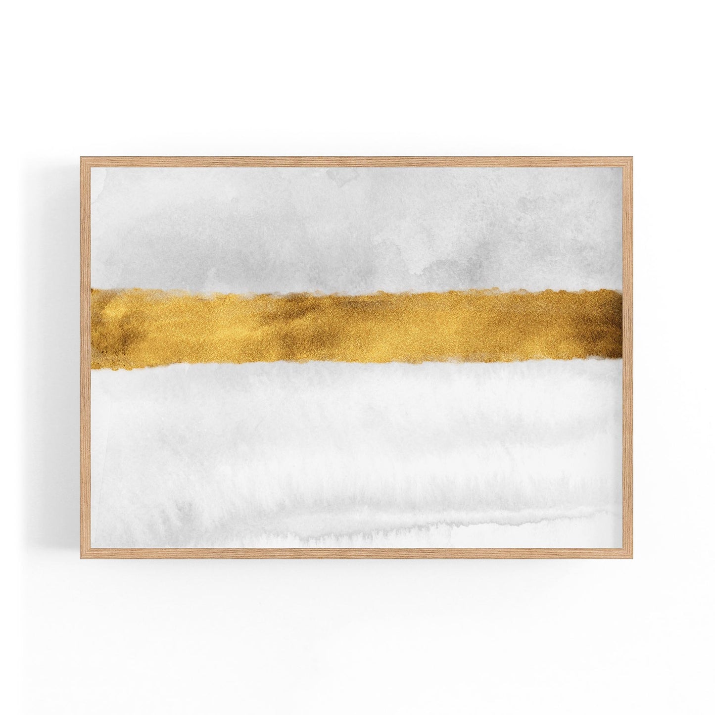 Abstract White and Gold Geometric Shape Wall Art - The Affordable Art Company