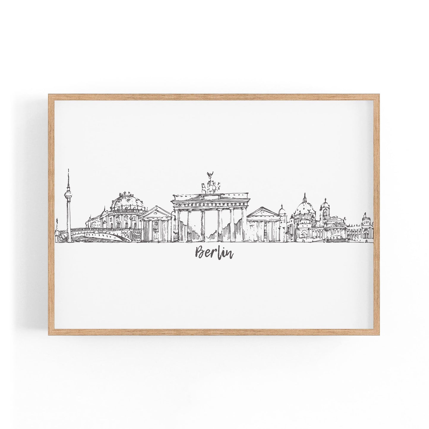 Berlin Germany Cirtscape Drawing Travel Wall Art - The Affordable Art Company