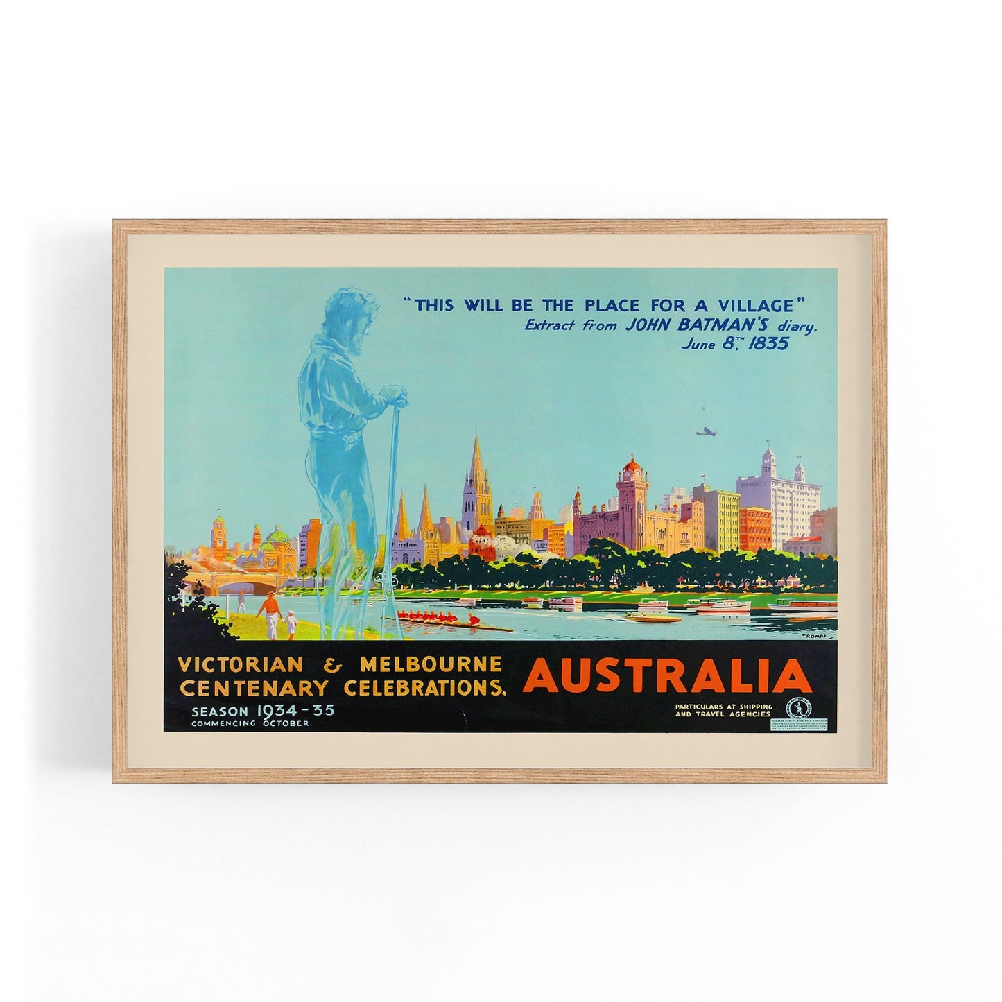 John Batman, Melbourne Vintage Advert Wall Art - The Affordable Art Company