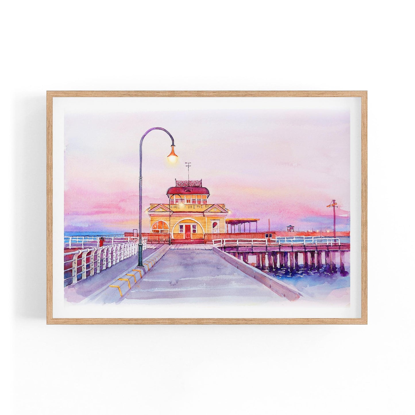 St Kilda Pier Watercolour Painting Melbourne Art - The Affordable Art Company