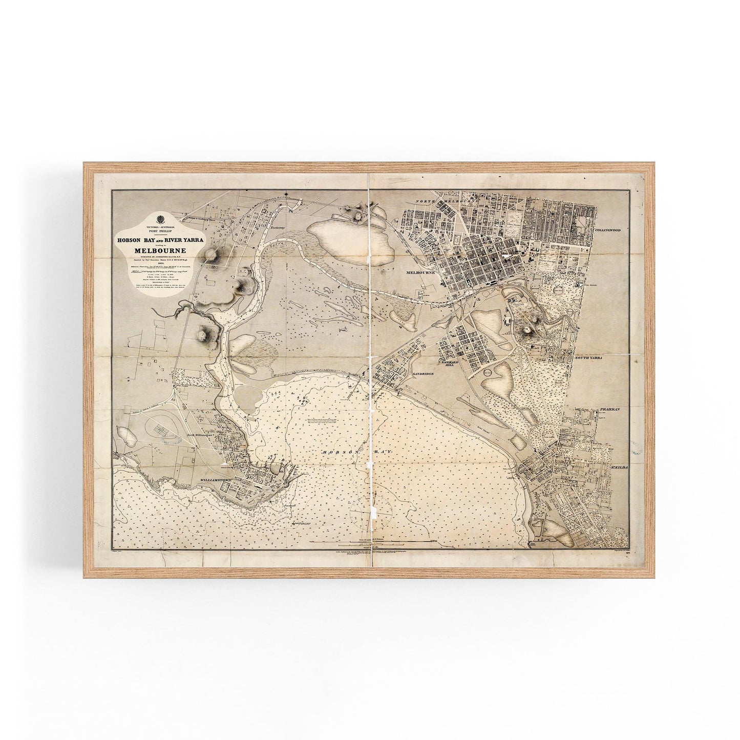 Melbourne Victoria Vintage Map Australia Wall Art #2 - The Affordable Art Company