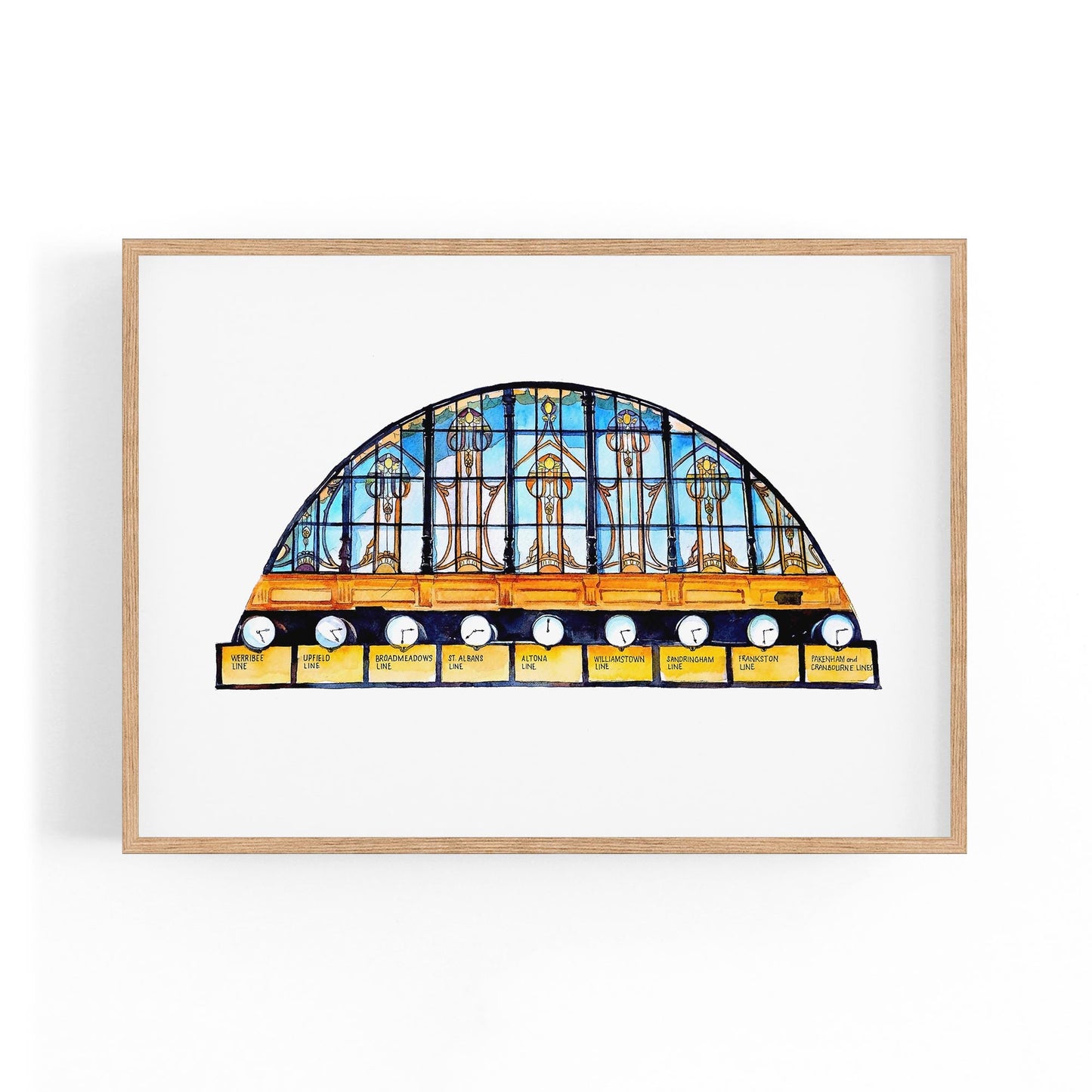 Flinders Street Station Clocks Painting Wall Art - The Affordable Art Company