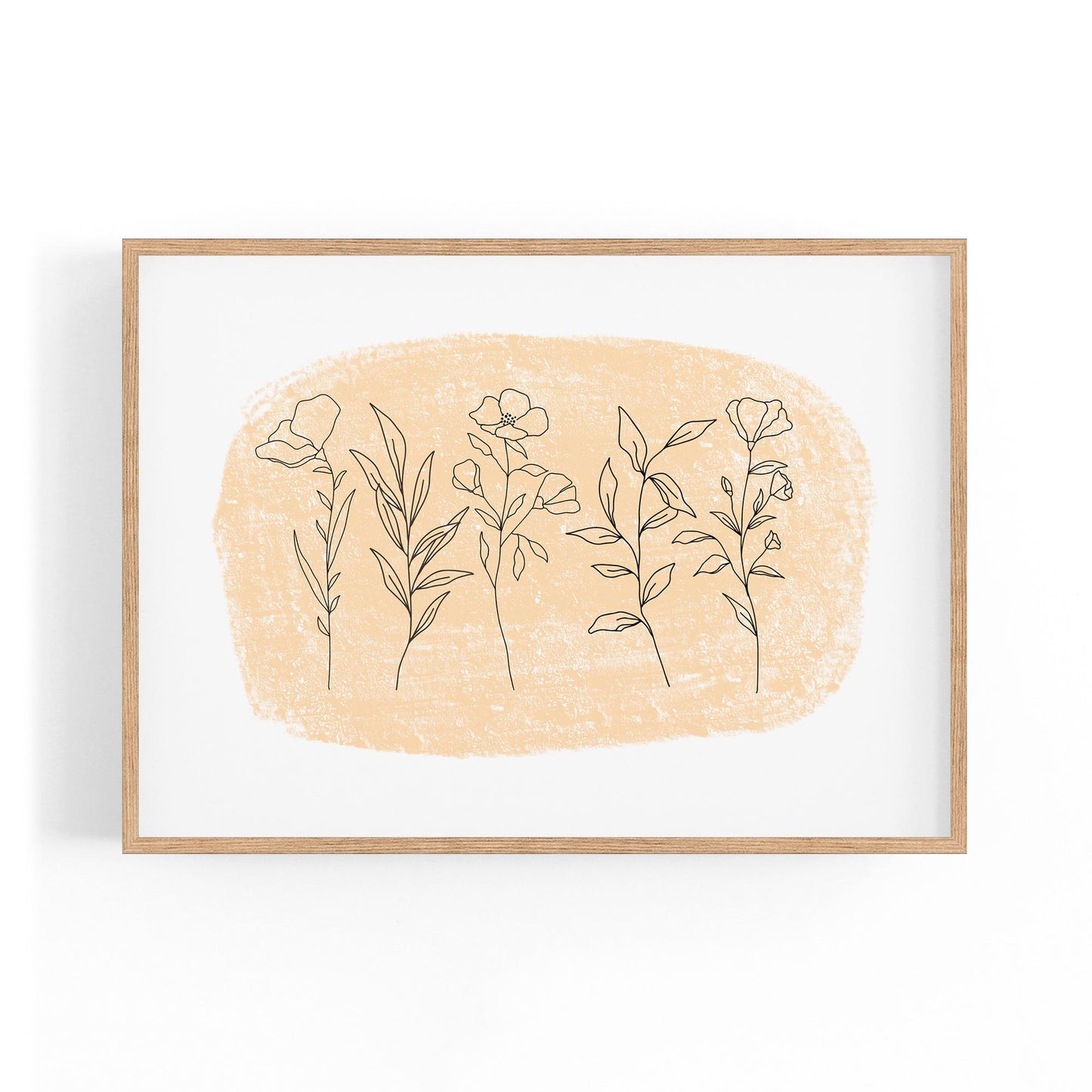 Cute Floral Abstract Minimal Flowers Wall Art - The Affordable Art Company