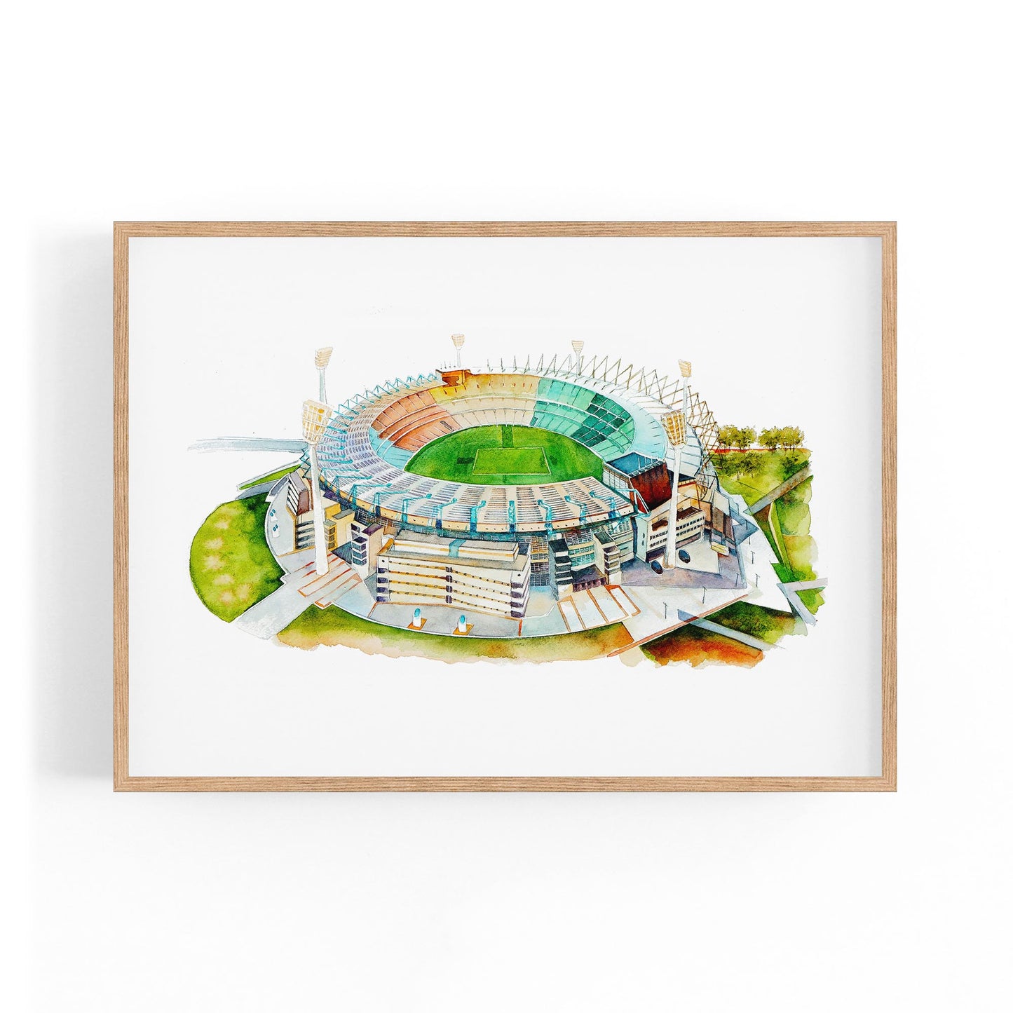 Melbourne Cricket Ground Watercolour MCG Wall Art - The Affordable Art Company